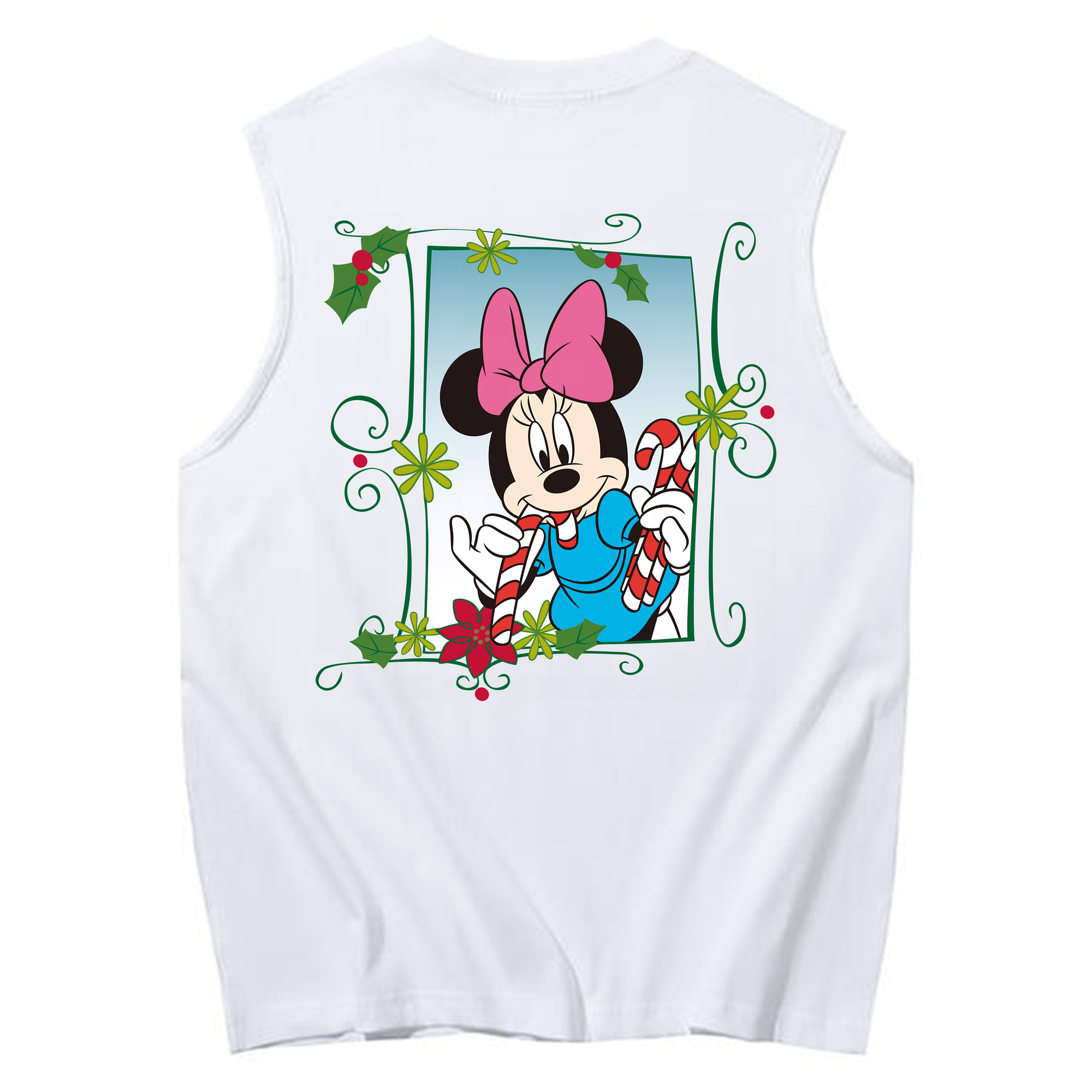 ミッキーマウス Mickey Mouse コットン100％タンクトップ（背面プリント）