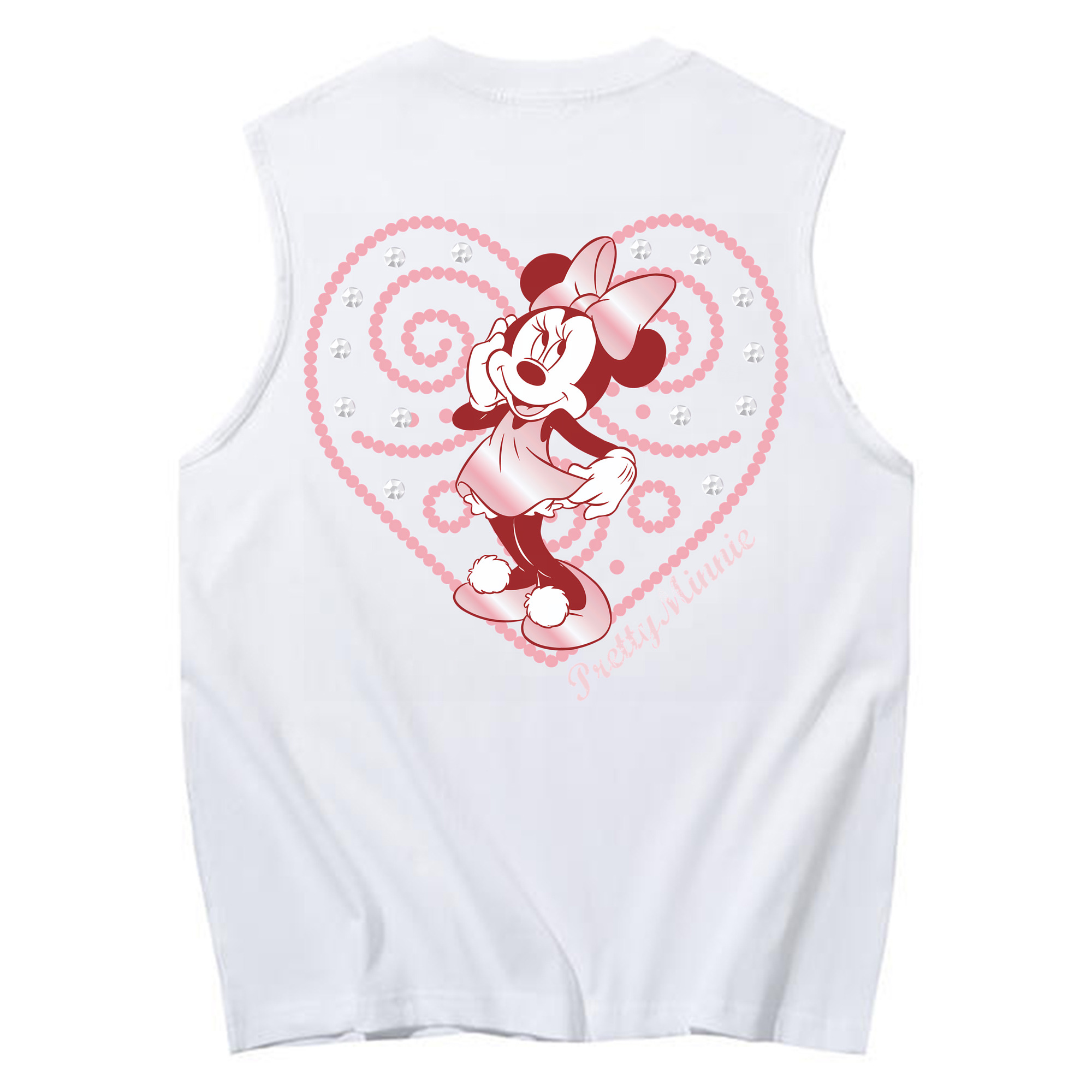 ミッキーマウス Mickey Mouse コットン100％タンクトップ（背面プリント）