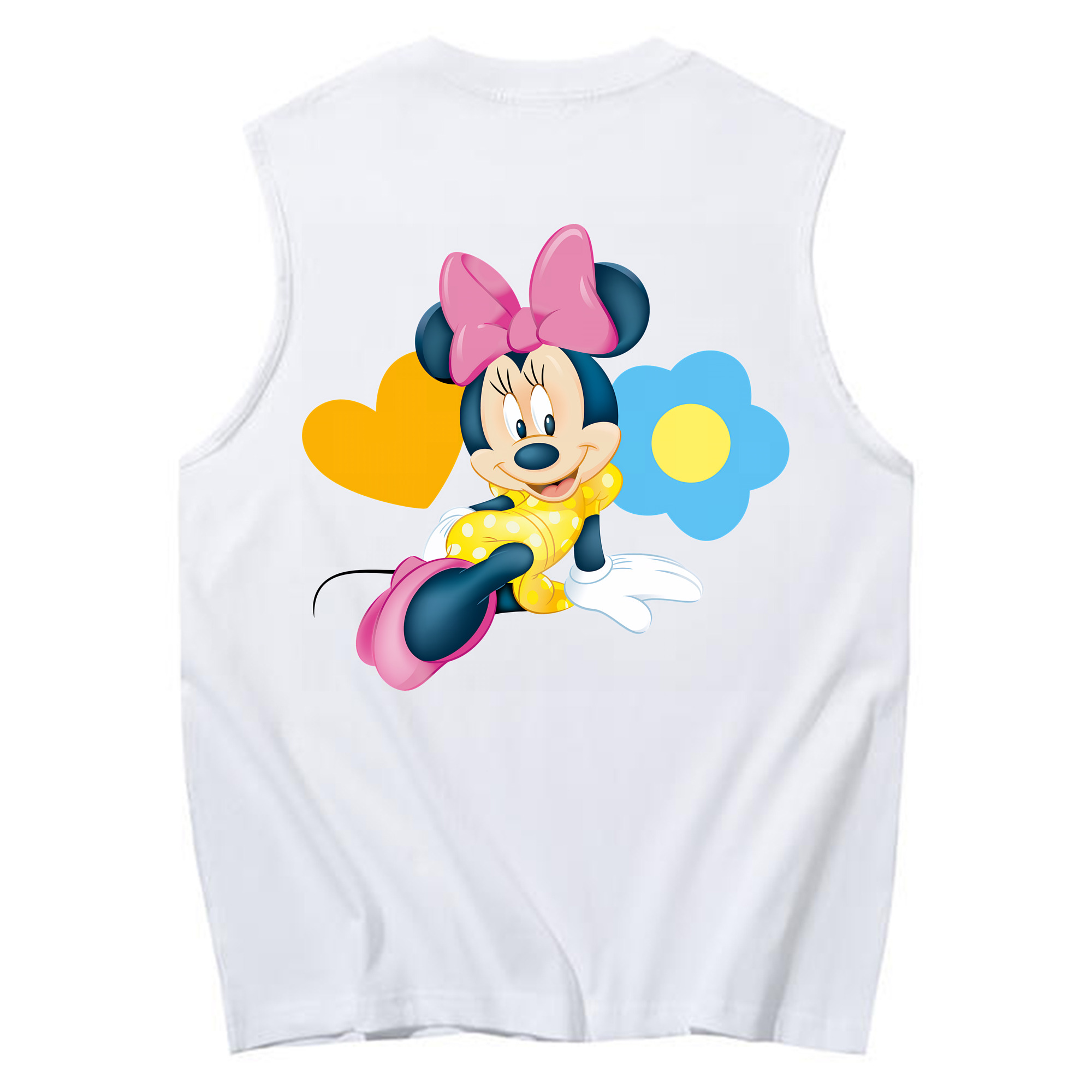 ミッキーマウス Mickey Mouse コットン100％タンクトップ（背面プリント）