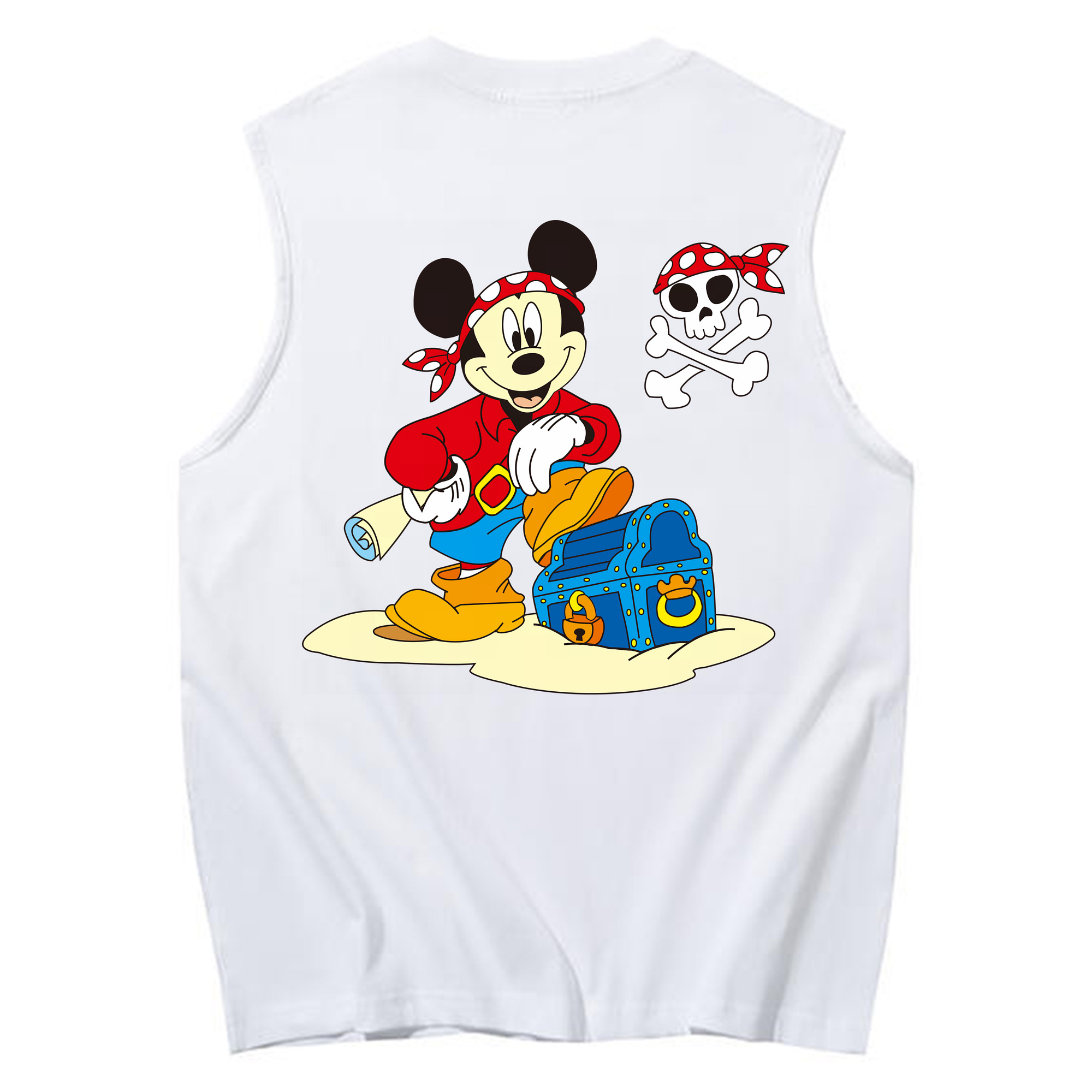 ミッキーマウス Mickey Mouse コットン100％タンクトップ（背面プリント）