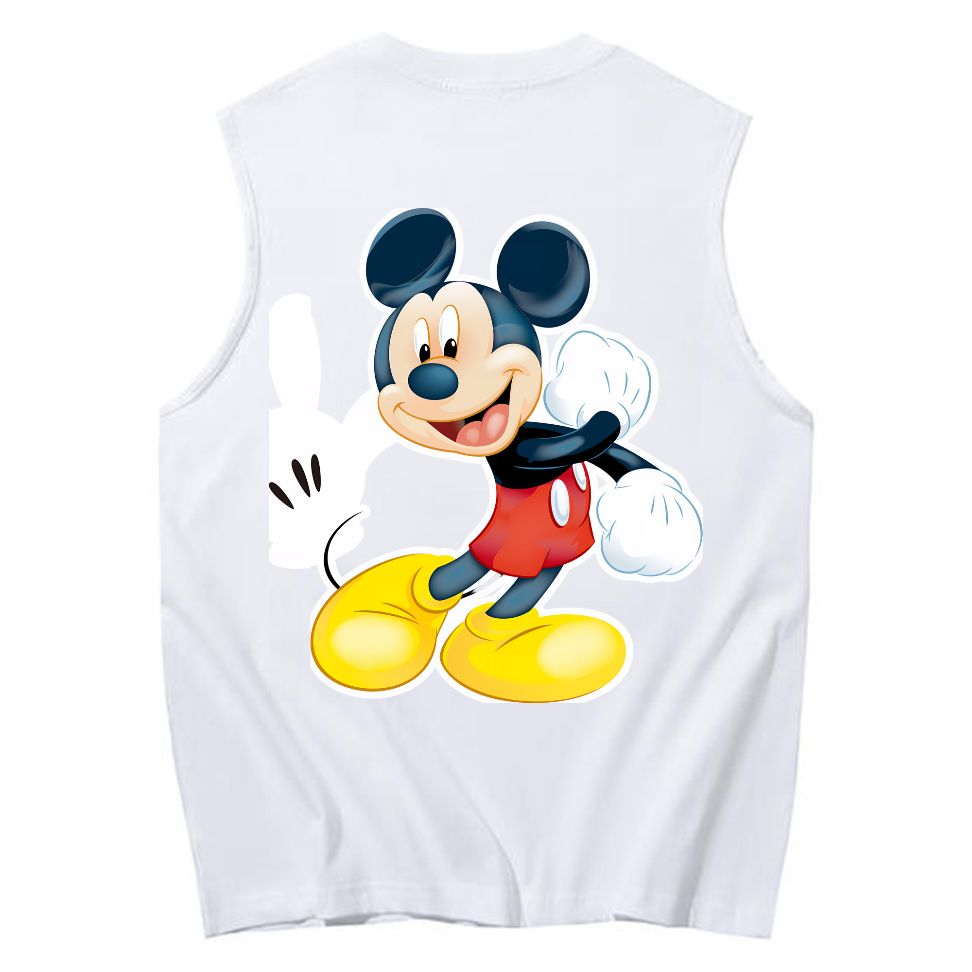 ミッキーマウス Mickey Mouse コットン100％タンクトップ（背面プリント）