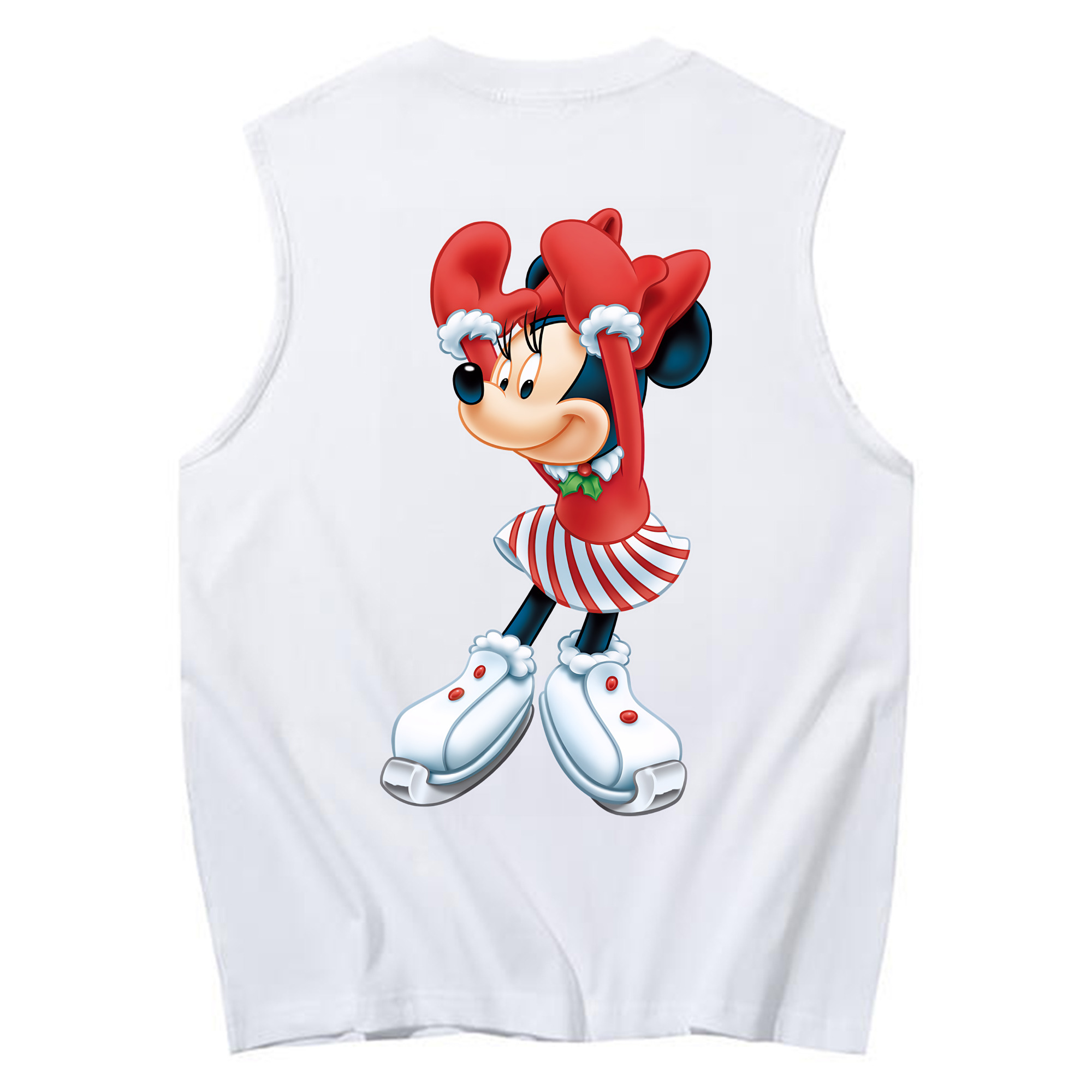 ミッキーマウス Mickey Mouse コットン100％タンクトップ（背面プリント）