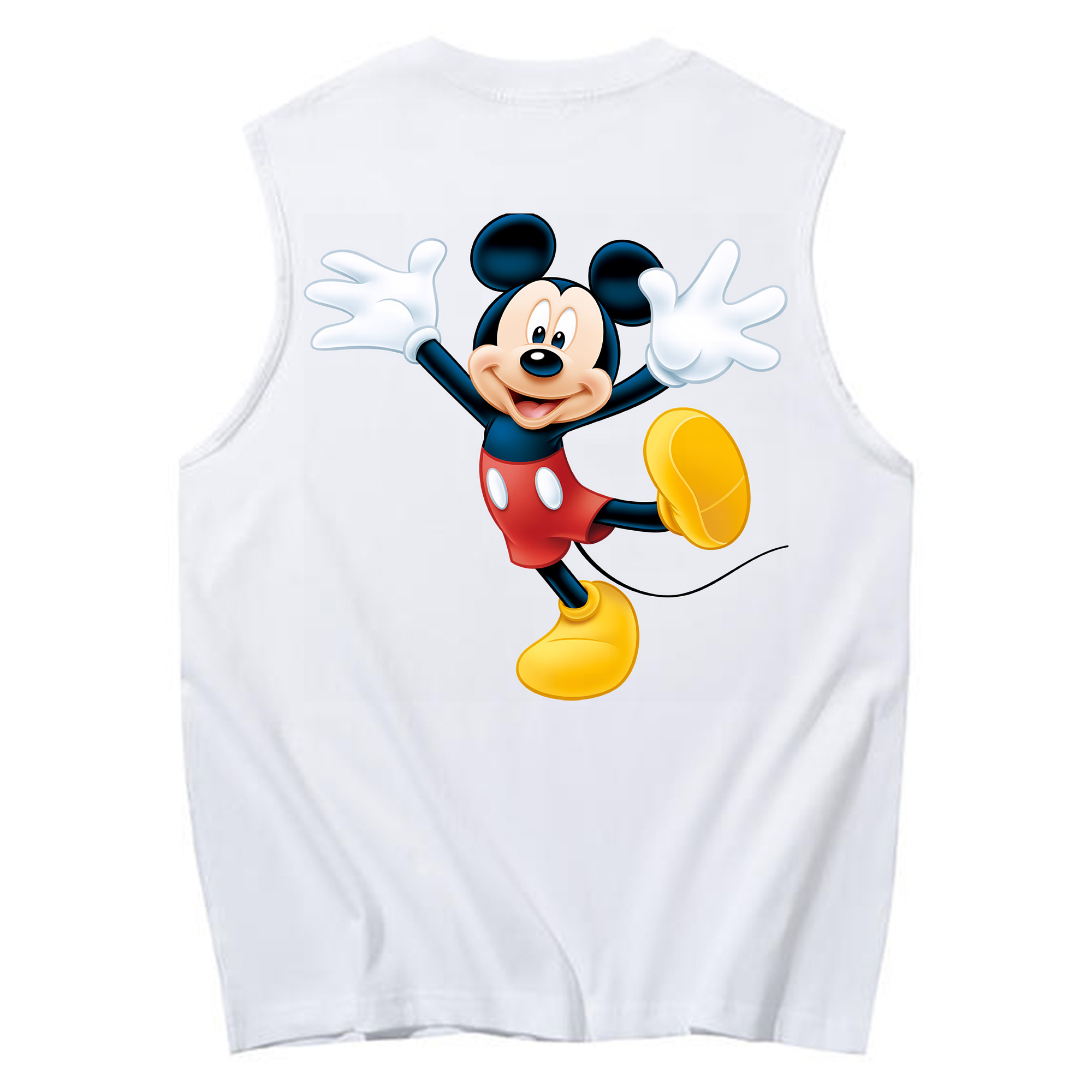 ミッキーマウス Mickey Mouse コットン100％タンクトップ（背面プリント）
