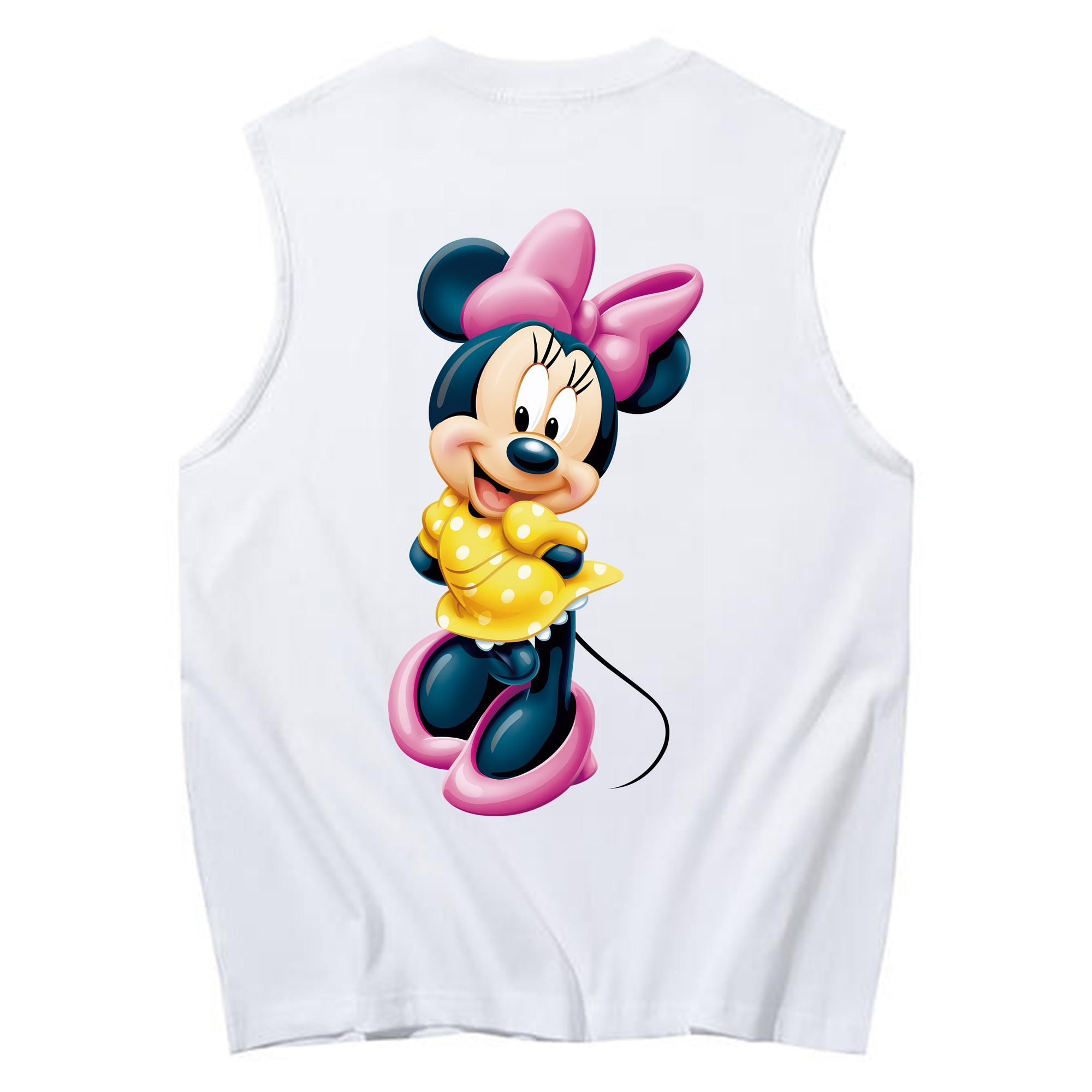 ミッキーマウス Mickey Mouse コットン100％タンクトップ（背面プリント）