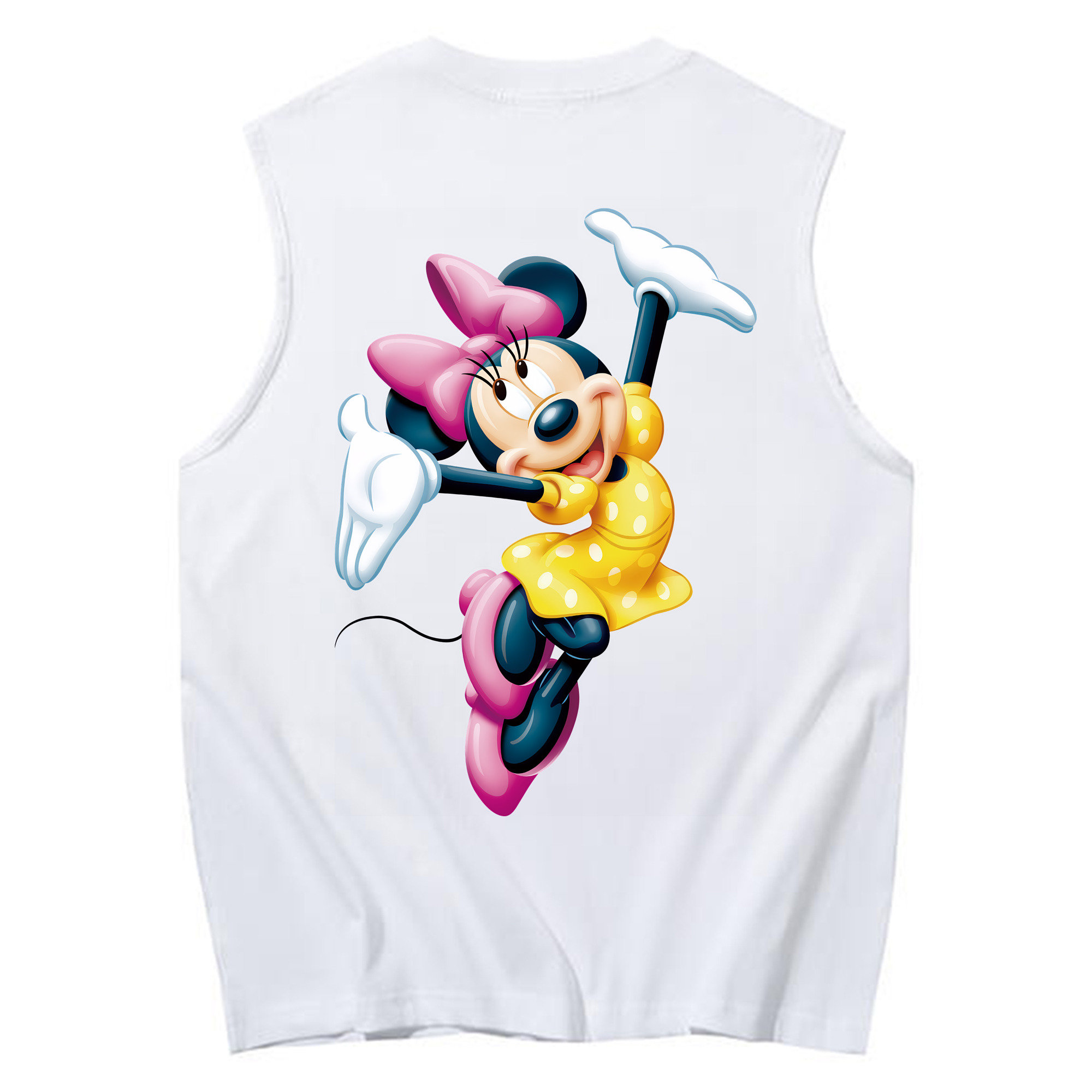 ミッキーマウス Mickey Mouse コットン100％タンクトップ（背面プリント）