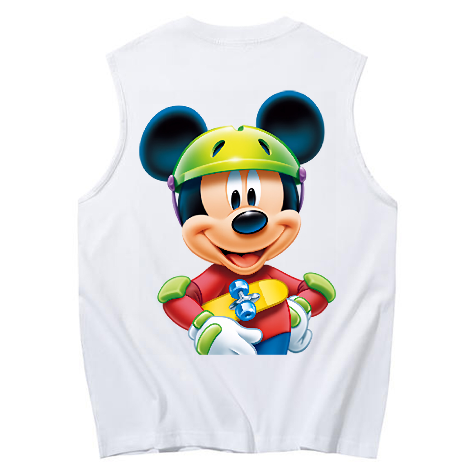 ミッキーマウス Mickey Mouse コットン100％タンクトップ（背面プリント）