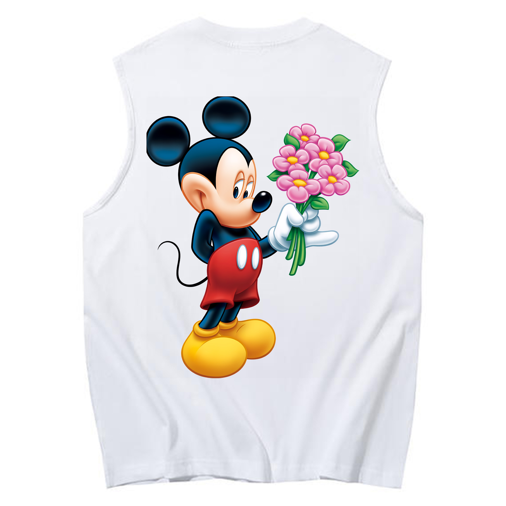 ミッキーマウス Mickey Mouse コットン100％タンクトップ（背面プリント）