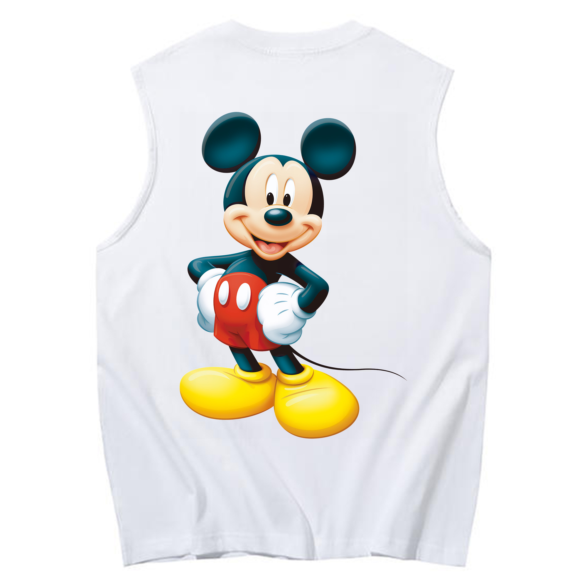 ミッキーマウス Mickey Mouse コットン100％タンクトップ（背面プリント）