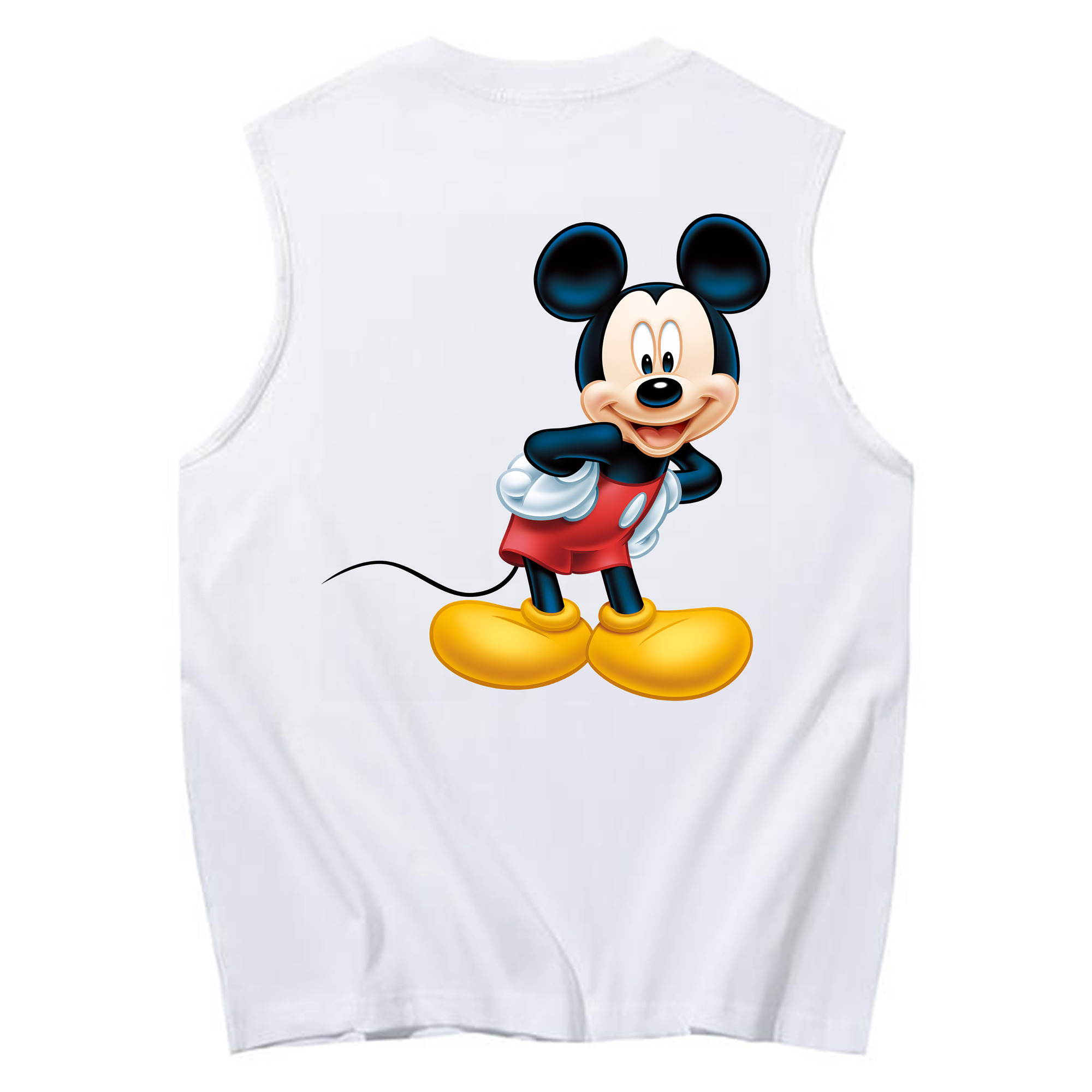 ミッキーマウス Mickey Mouse コットン100％タンクトップ（背面プリント）