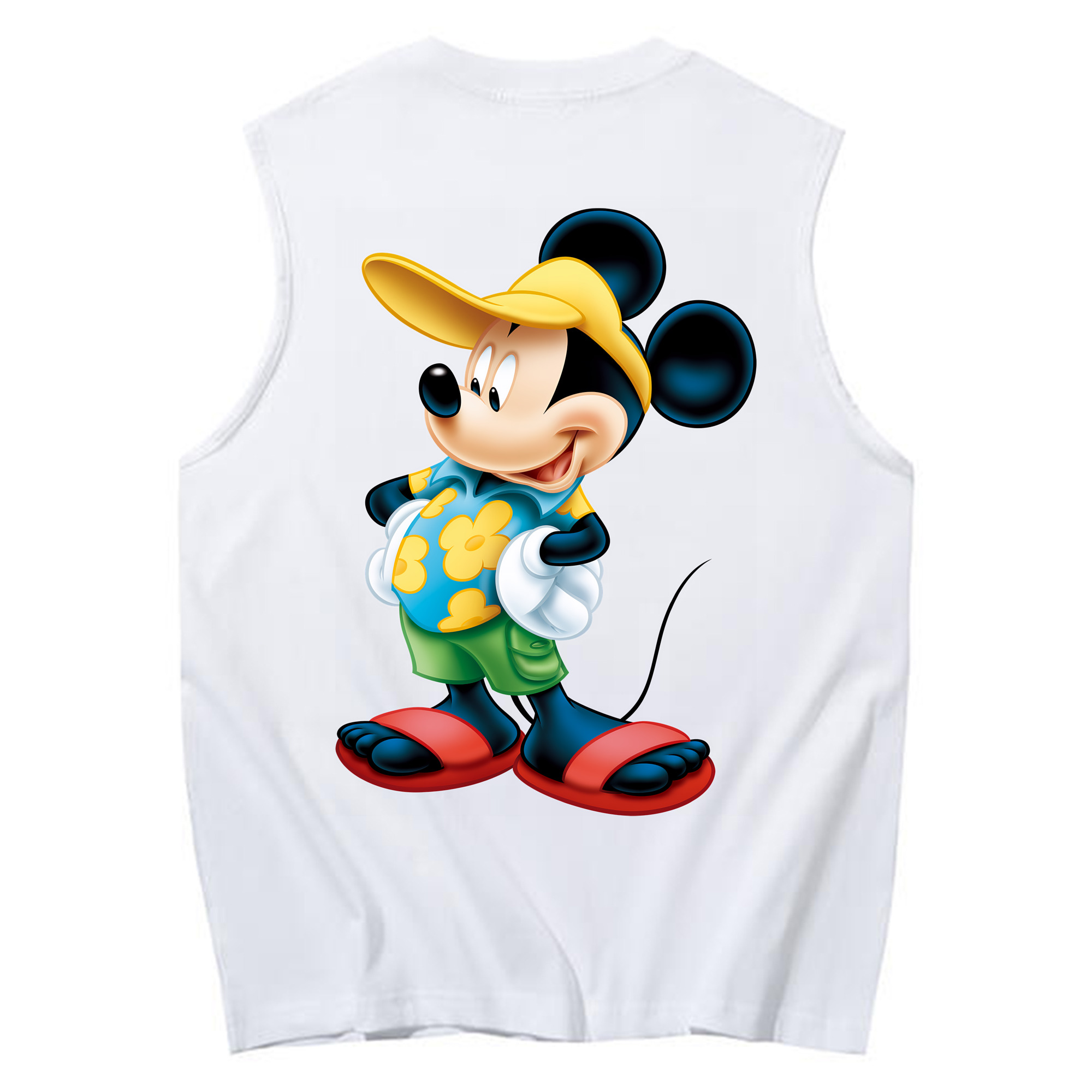 ミッキーマウス Mickey Mouse コットン100％タンクトップ（背面プリント）