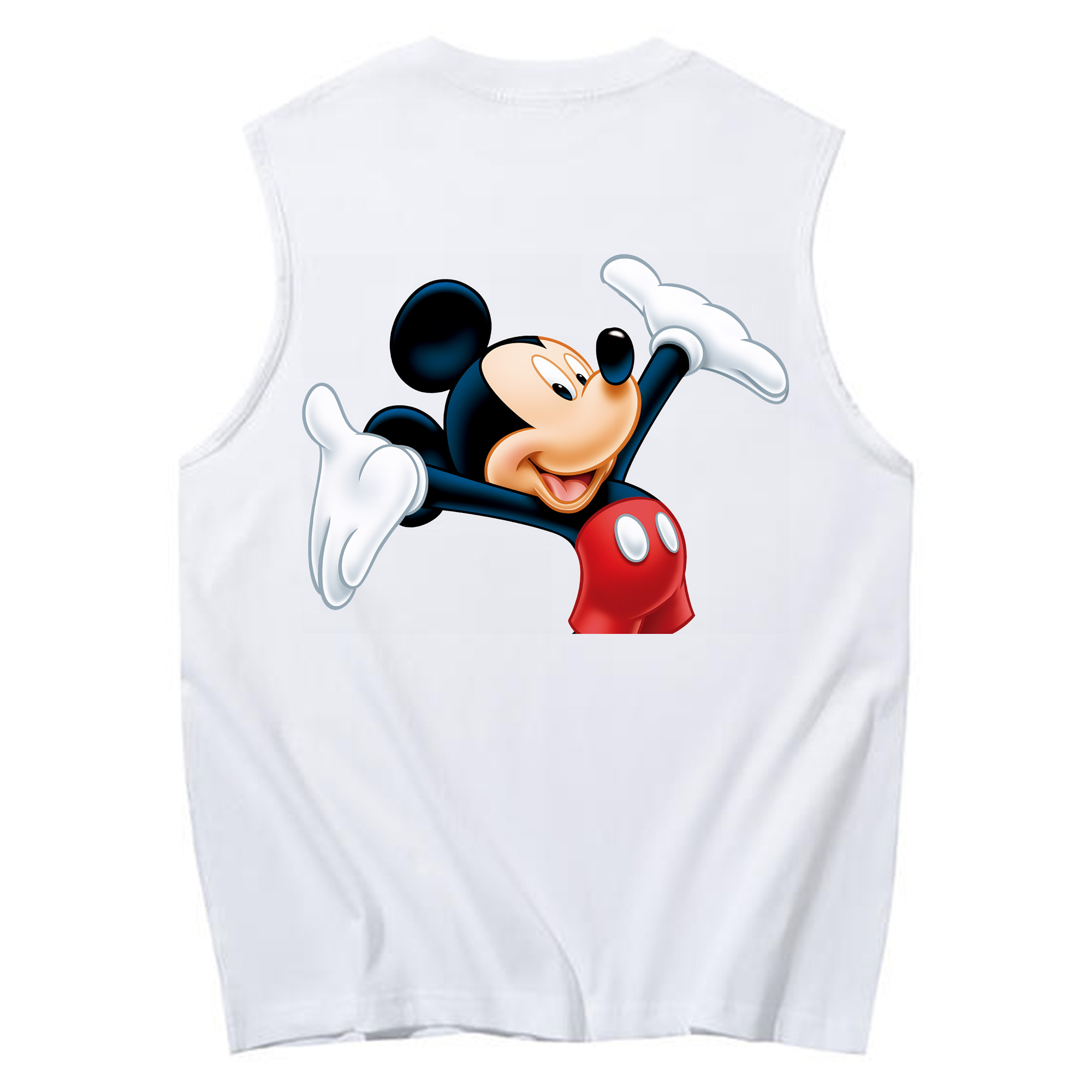ミッキーマウス Mickey Mouse コットン100％タンクトップ（背面プリント）