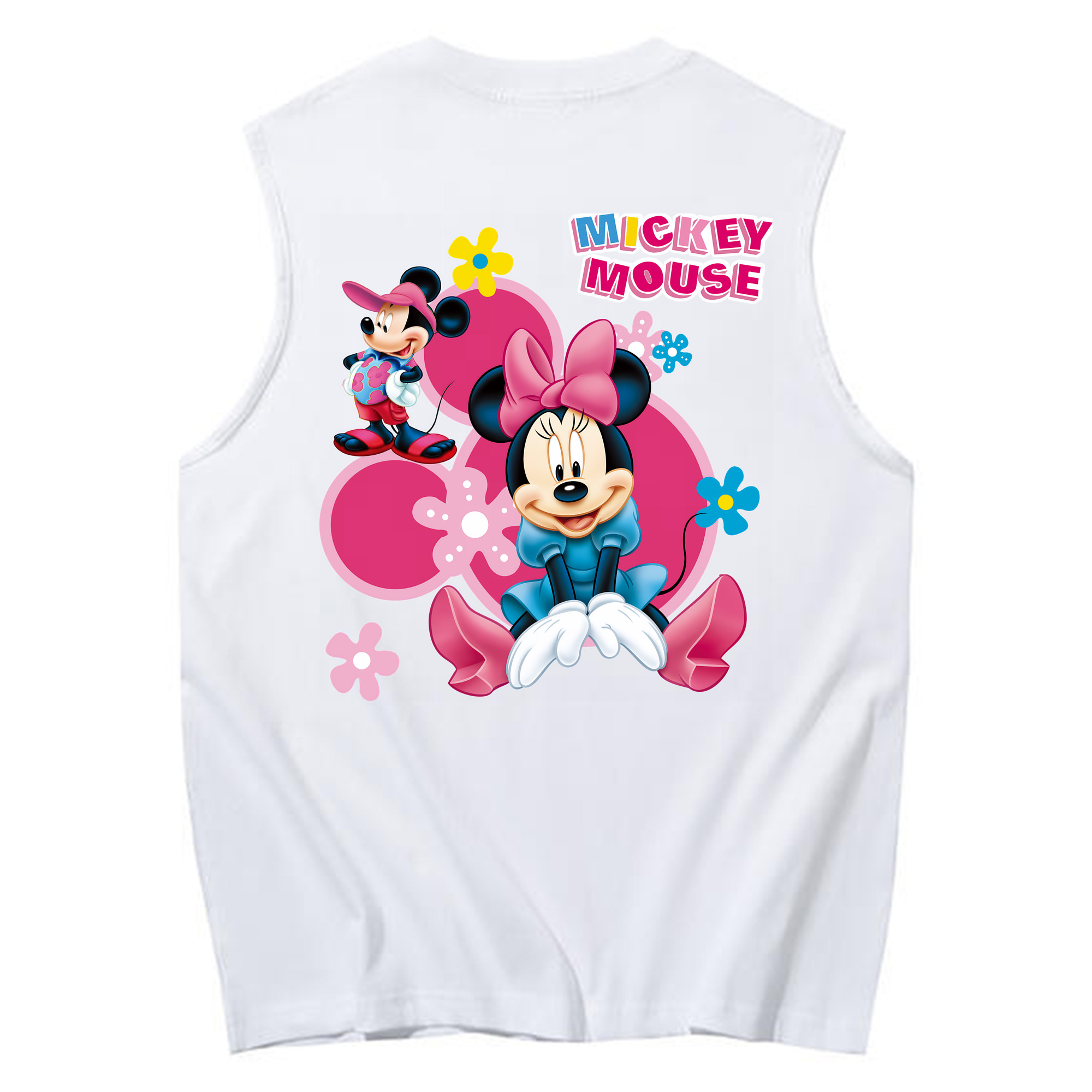 ミッキーマウス Mickey Mouse コットン100％タンクトップ（背面プリント）