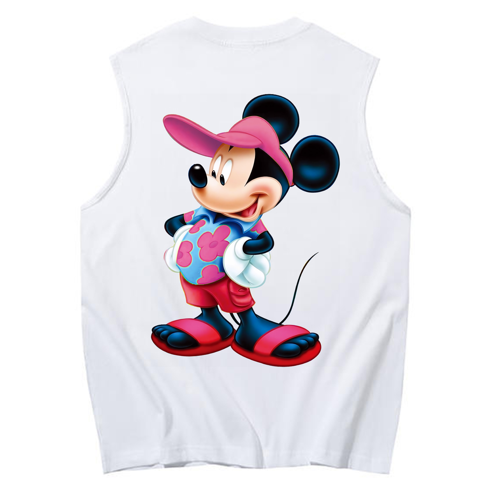 ミッキーマウス Mickey Mouse コットン100％タンクトップ（背面プリント）
