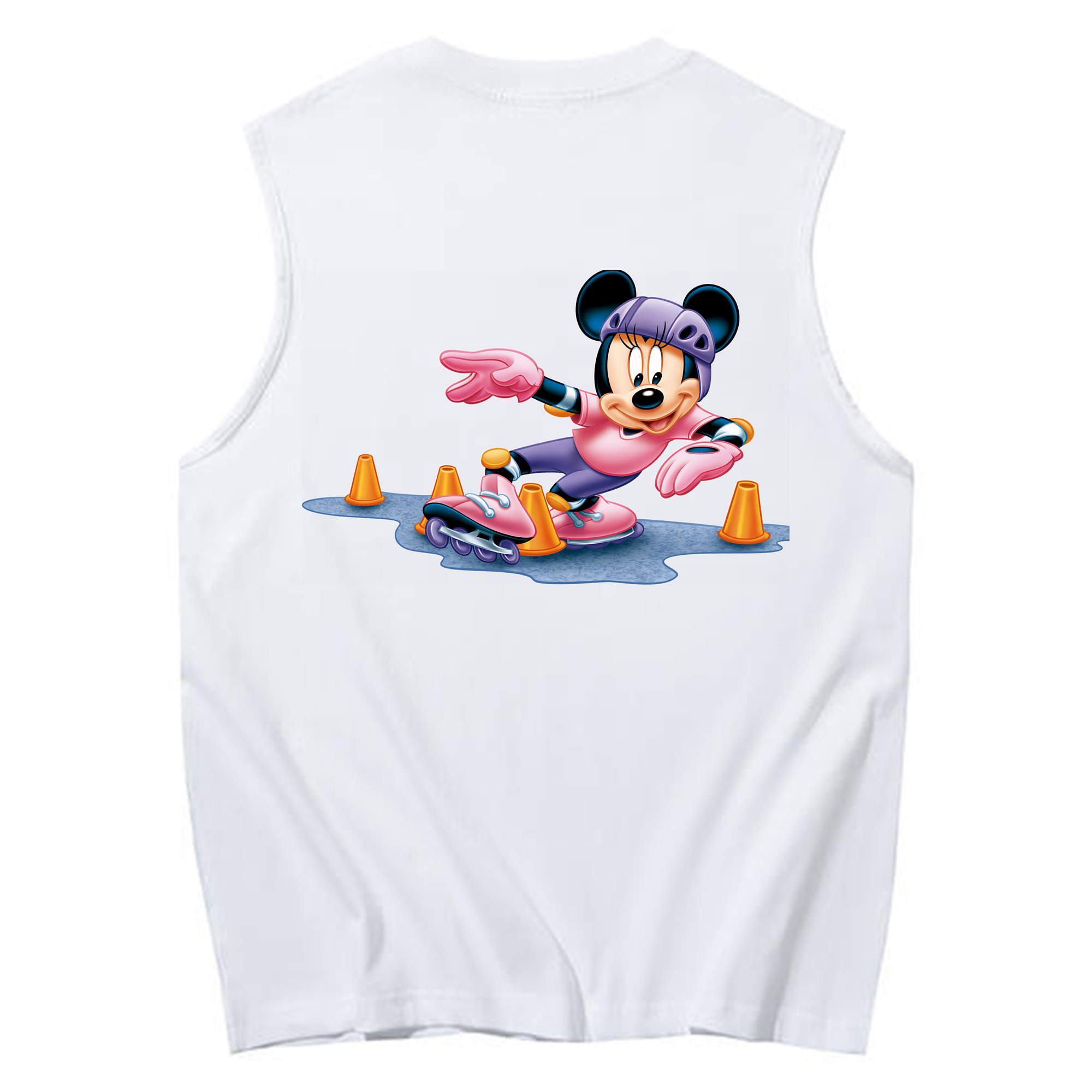 ミッキーマウス Mickey Mouse コットン100％タンクトップ（背面プリント）