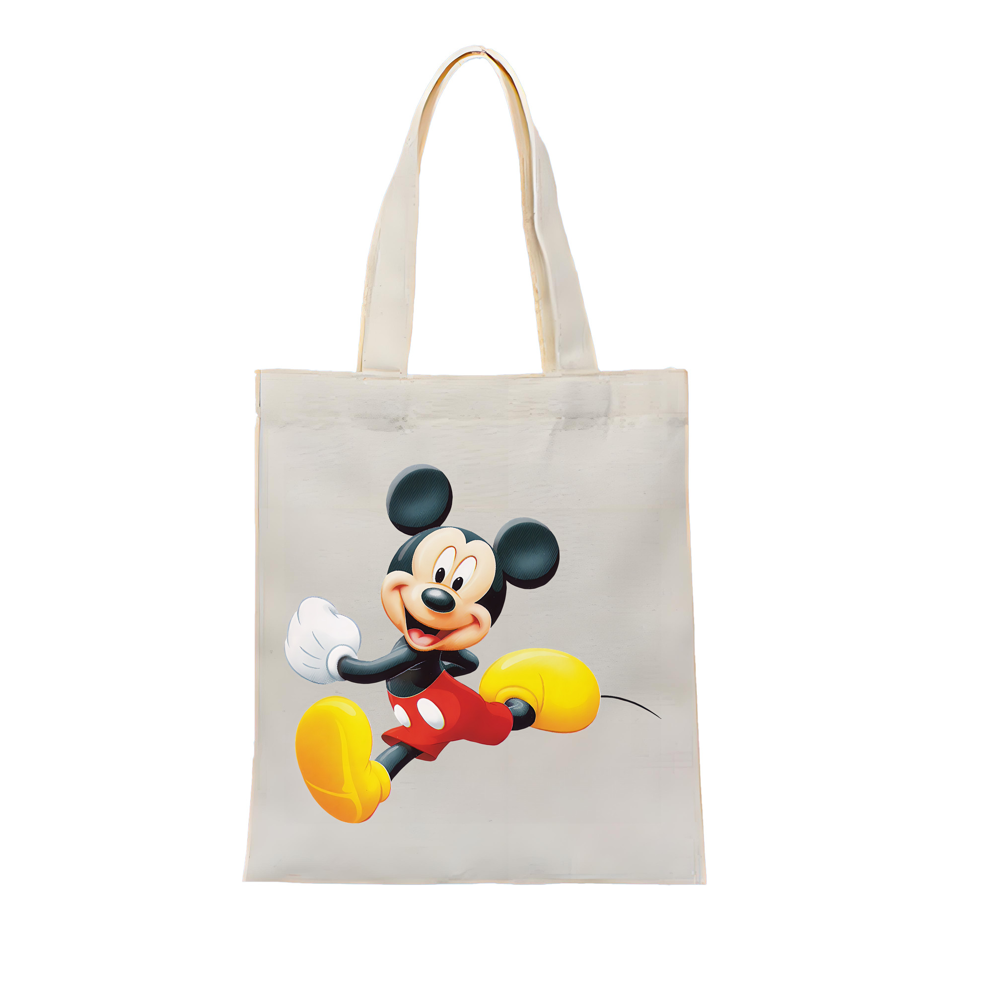 （画像用） ミッキーマウス Mickey Mouse 縦型キャンバス生地手提げバッグ　トートバッグ