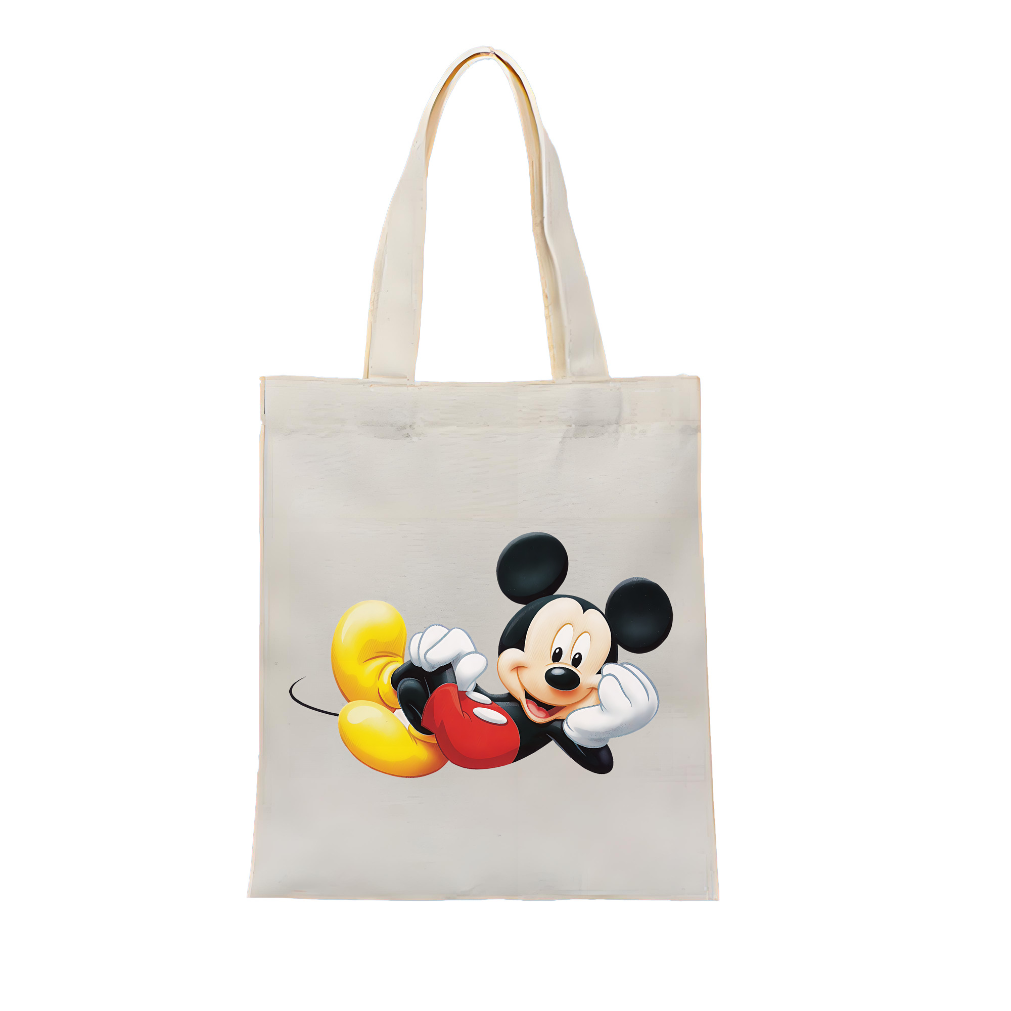 （画像用） ミッキーマウス Mickey Mouse 縦型キャンバス生地手提げバッグ　トートバッグ