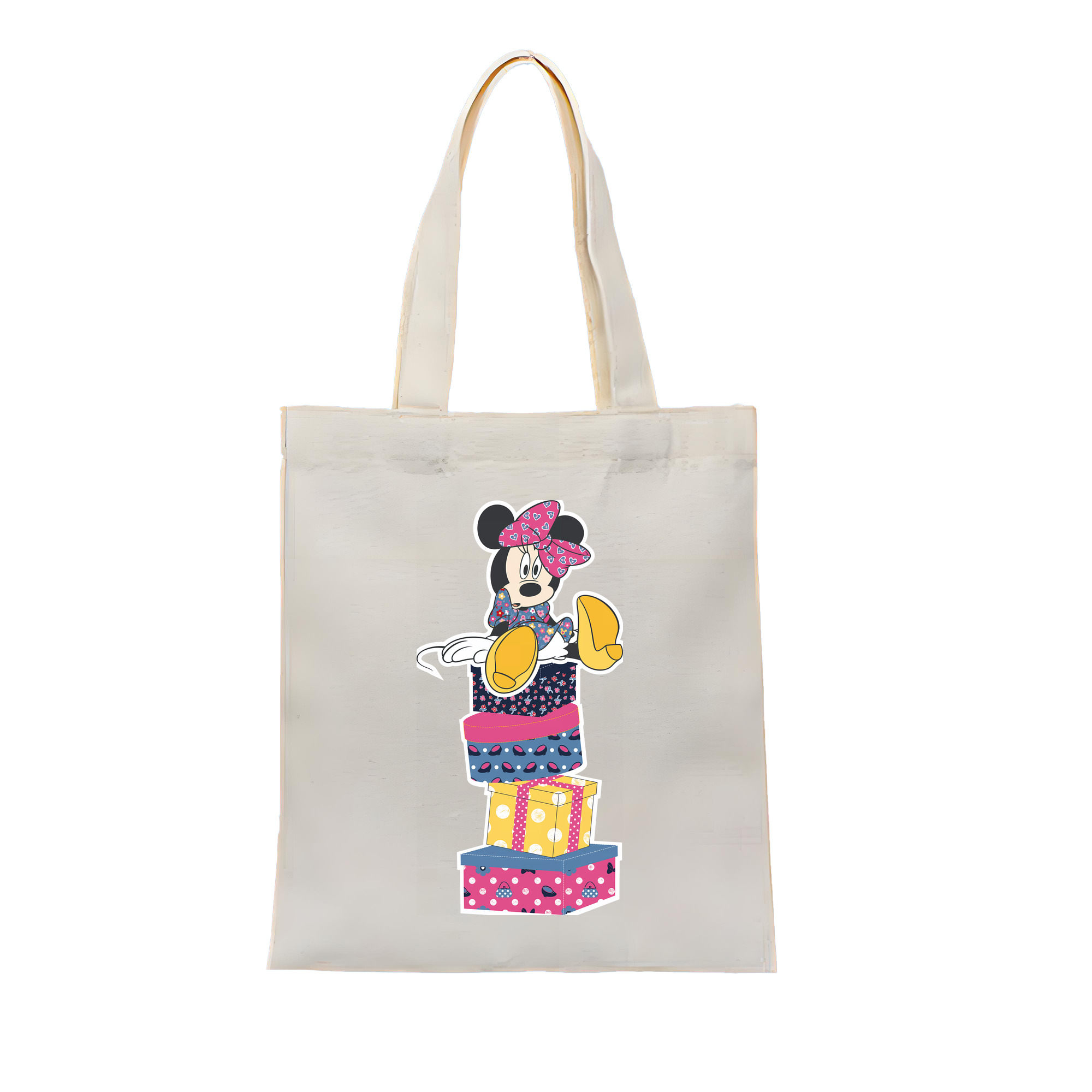 （画像用） ミッキーマウス Mickey Mouse 縦型キャンバス生地手提げバッグ　トートバッグ