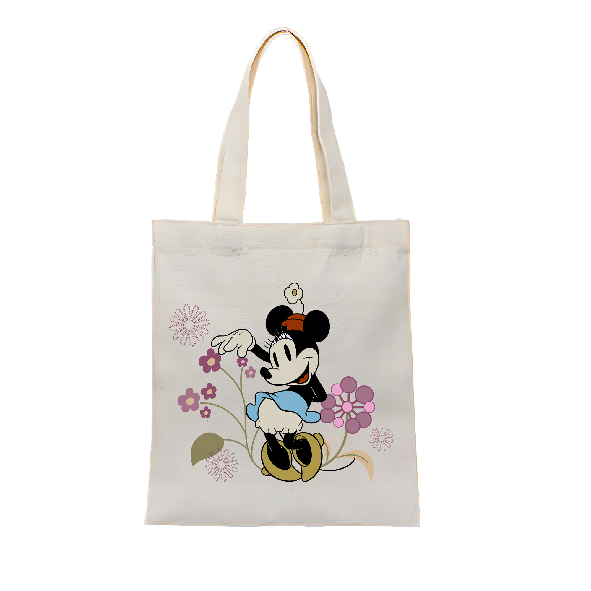 （画像用） ミッキーマウス Mickey Mouse 縦型キャンバス生地手提げバッグ　トートバッグ