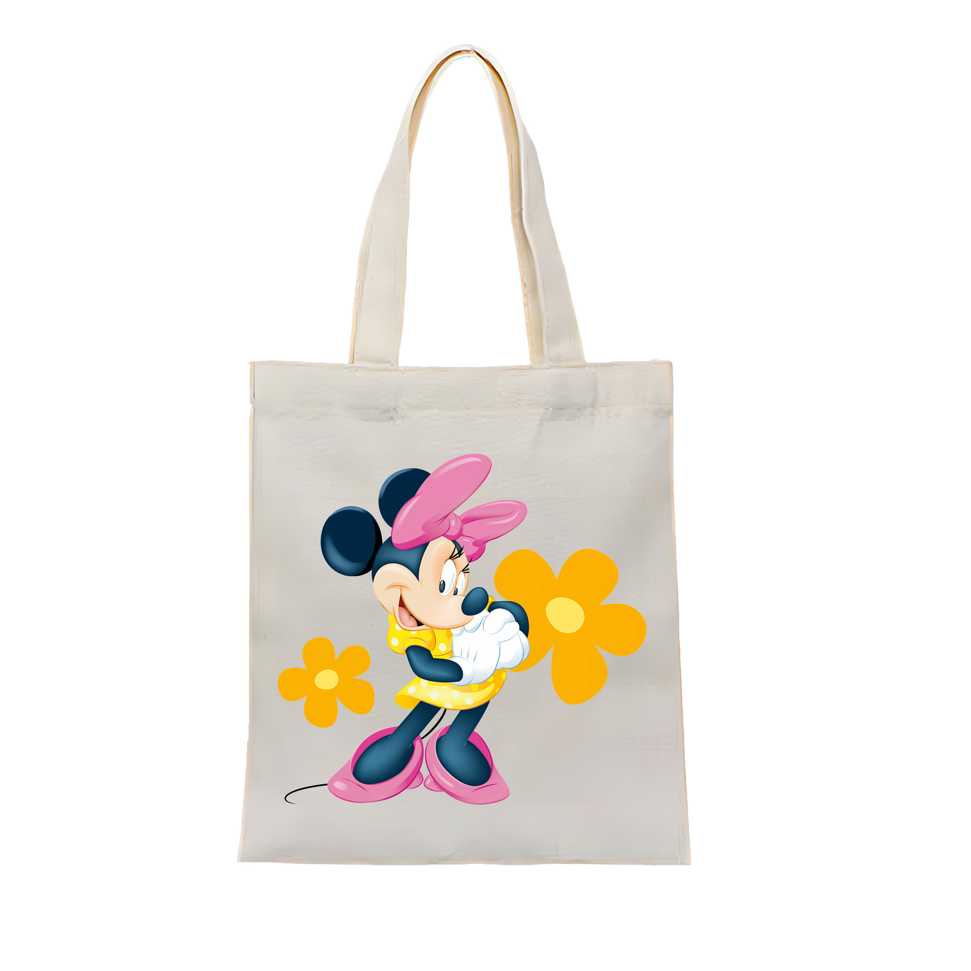 （画像用） ミッキーマウス Mickey Mouse 縦型キャンバス生地手提げバッグ　トートバッグ