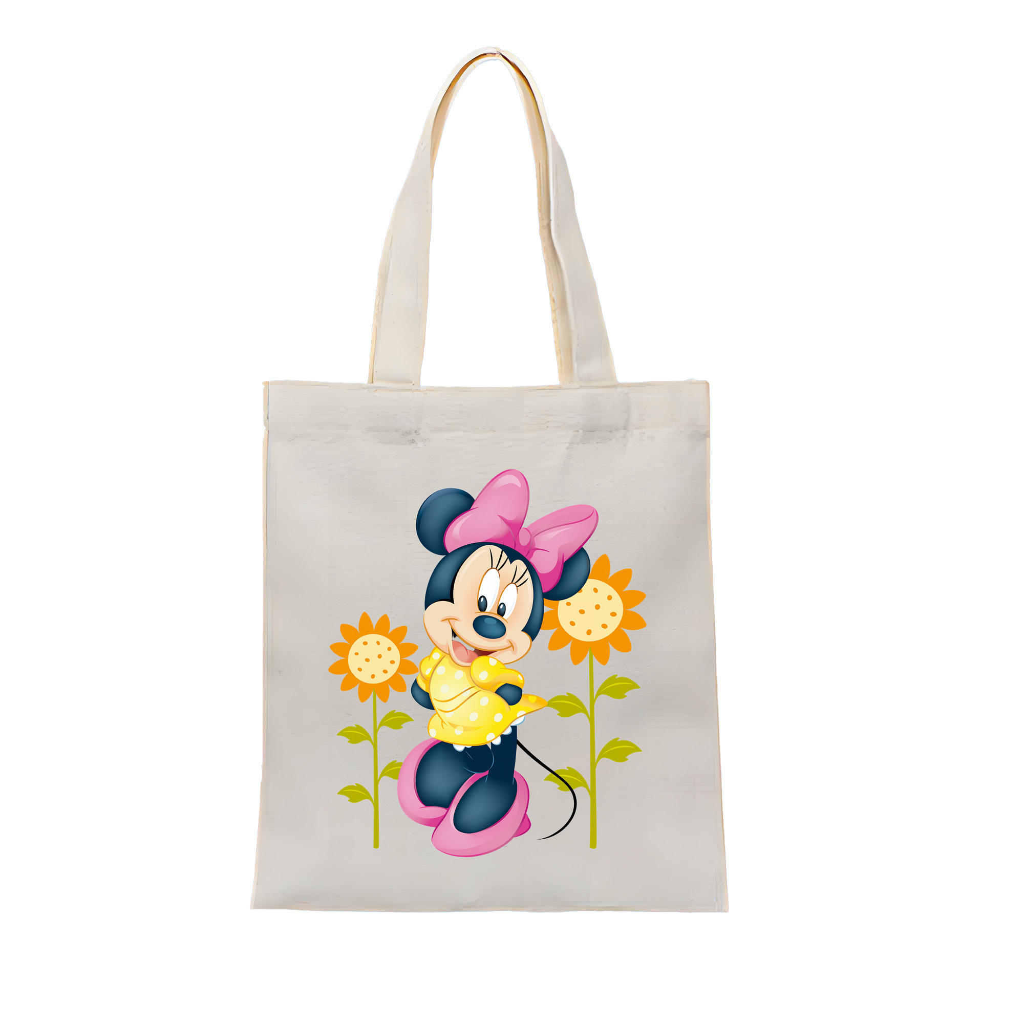 （画像用） ミッキーマウス Mickey Mouse 縦型キャンバス生地手提げバッグ　トートバッグ