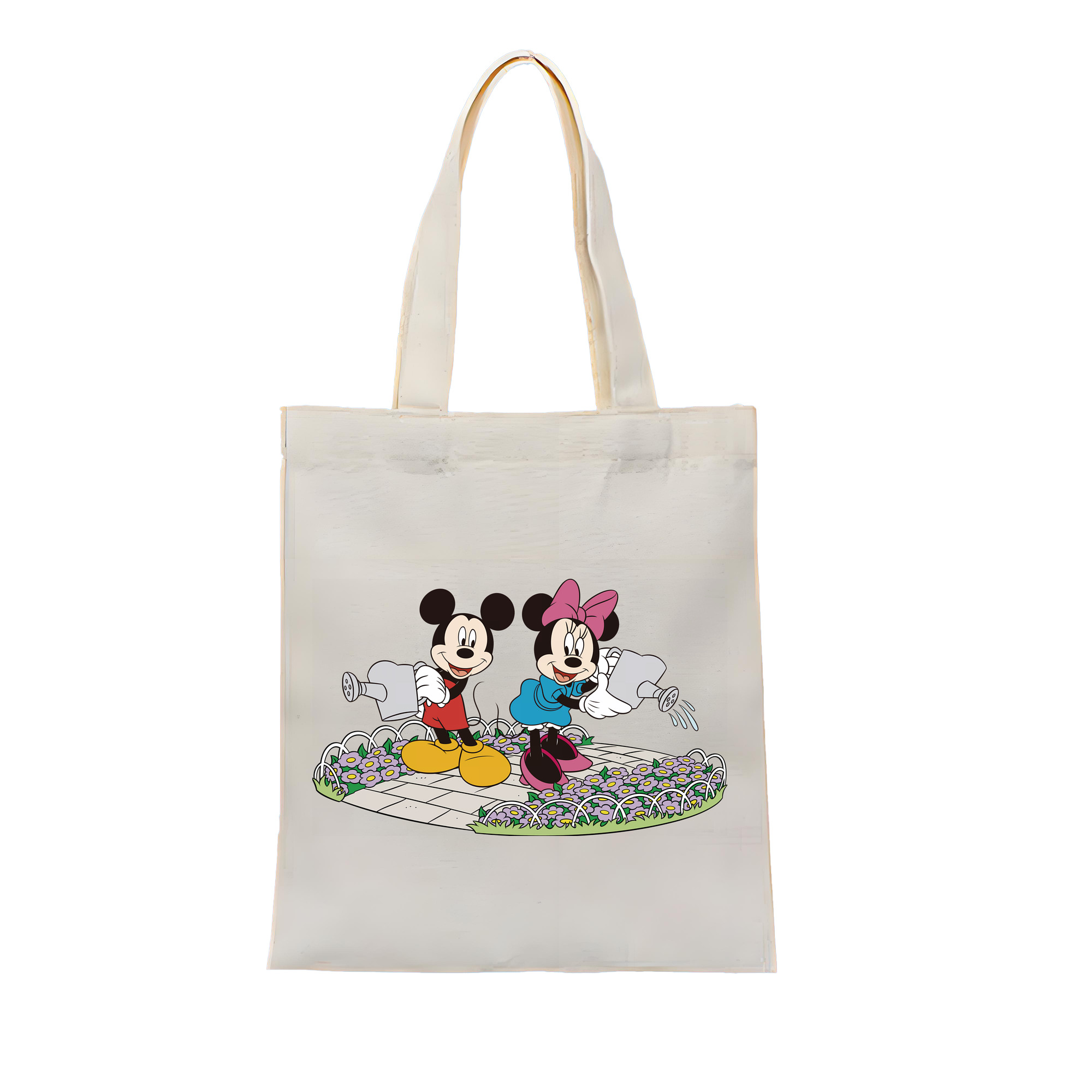 （画像用） ミッキーマウス Mickey Mouse 縦型キャンバス生地手提げバッグ　トートバッグ