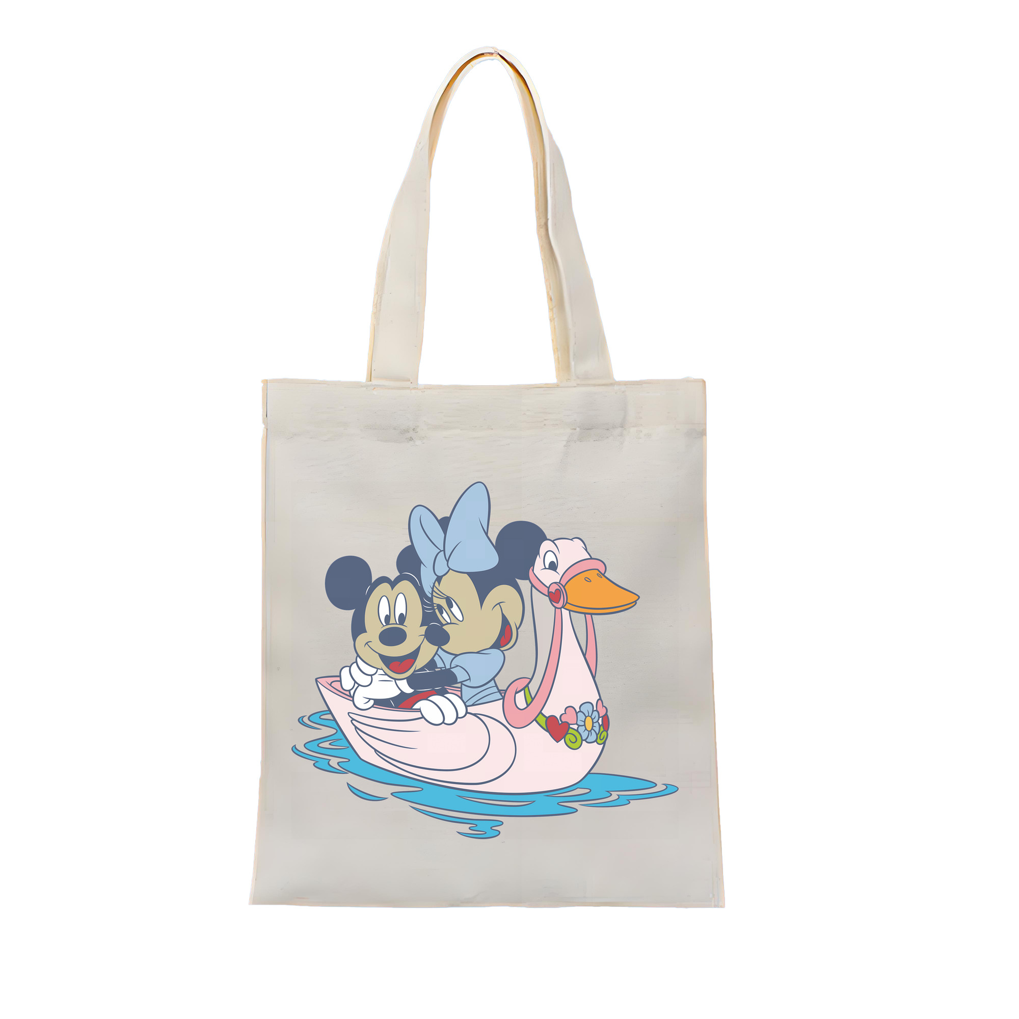 （画像用） ミッキーマウス Mickey Mouse 縦型キャンバス生地手提げバッグ　トートバッグ