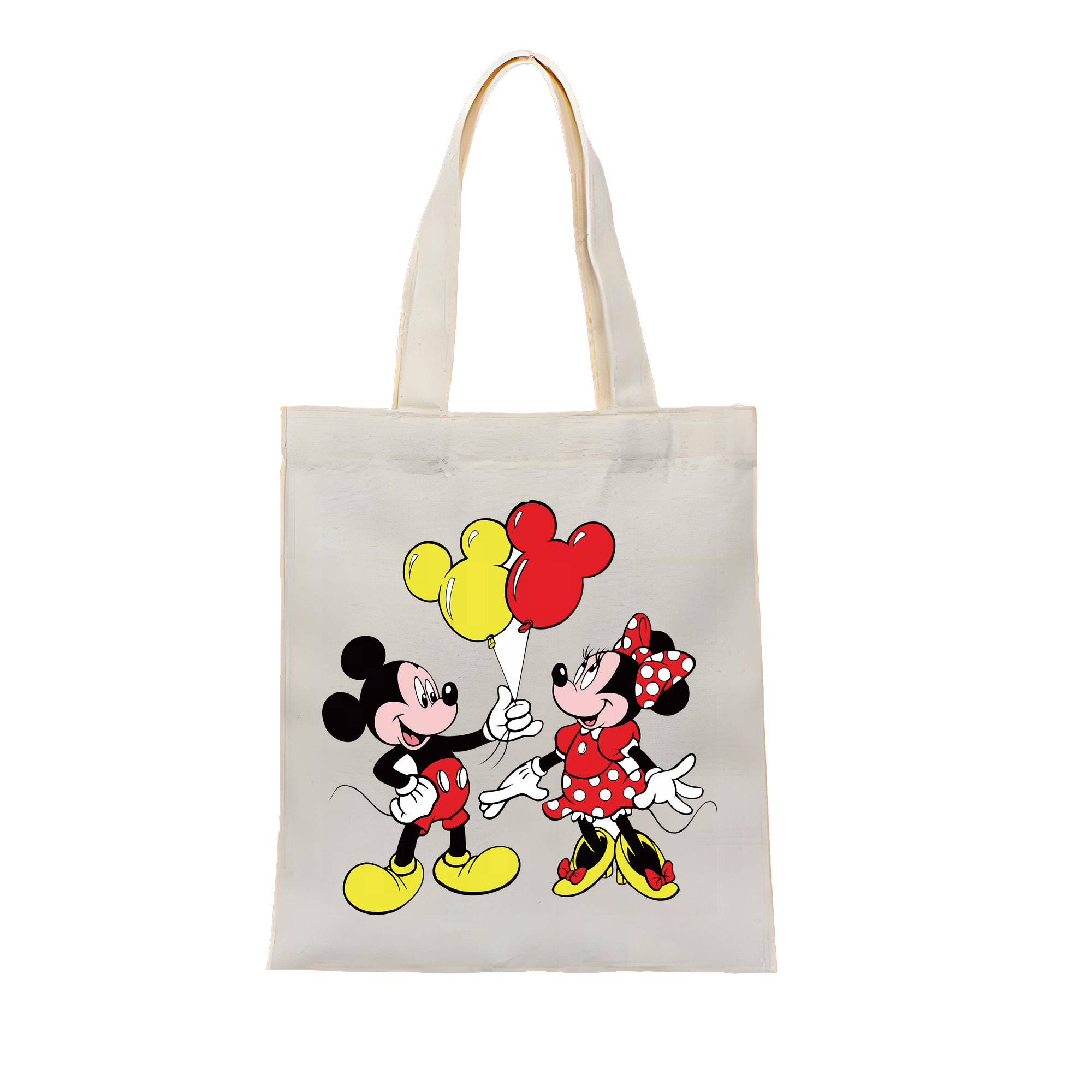 （画像用） ミッキーマウス Mickey Mouse 縦型キャンバス生地手提げバッグ　トートバッグ