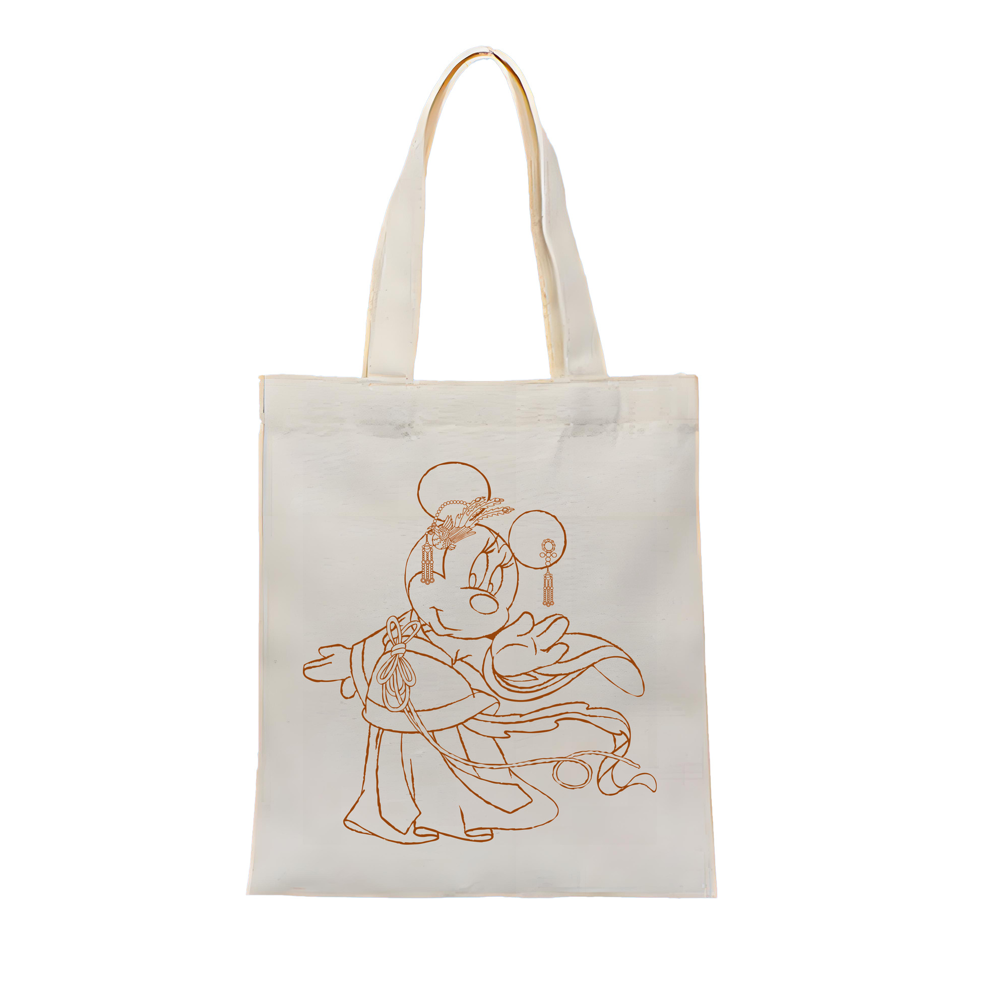 （画像用） ミッキーマウス Mickey Mouse 縦型キャンバス生地手提げバッグ　トートバッグ