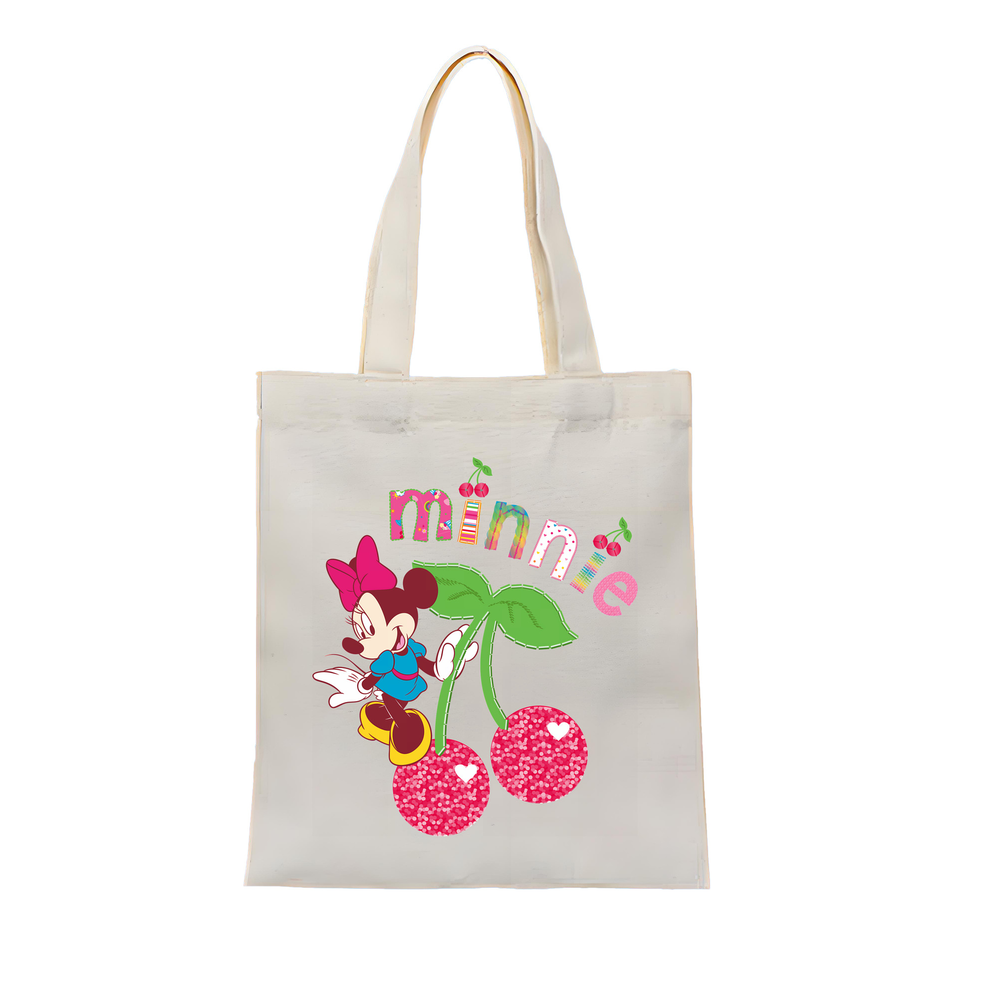 （画像用） ミッキーマウス Mickey Mouse 縦型キャンバス生地手提げバッグ　トートバッグ