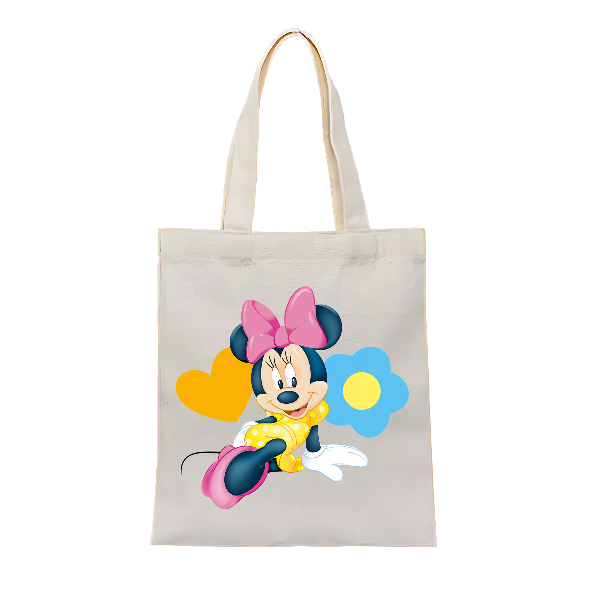（画像用） ミッキーマウス Mickey Mouse 縦型キャンバス生地手提げバッグ　トートバッグ