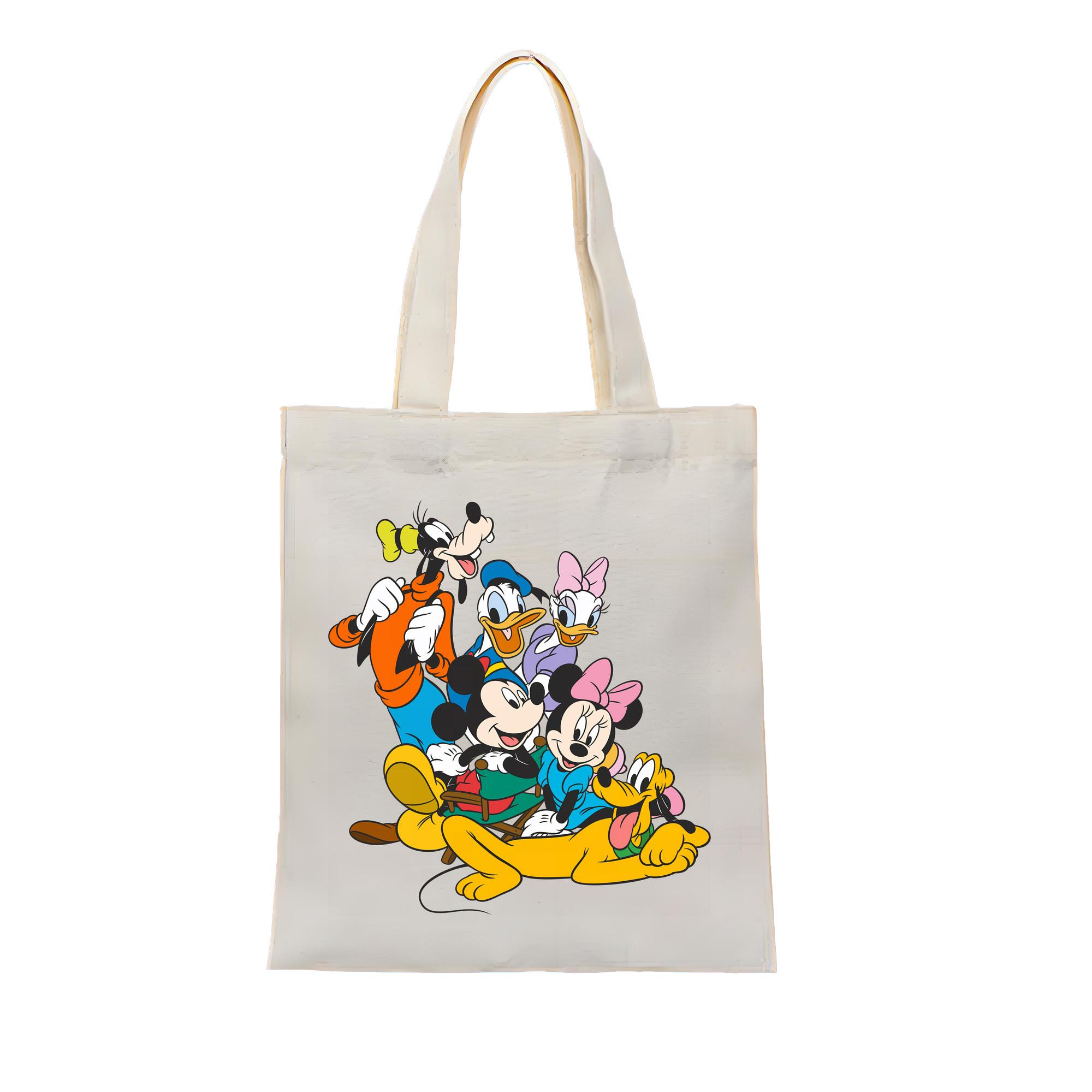 （画像用） ミッキーマウス Mickey Mouse 縦型キャンバス生地手提げバッグ　トートバッグ