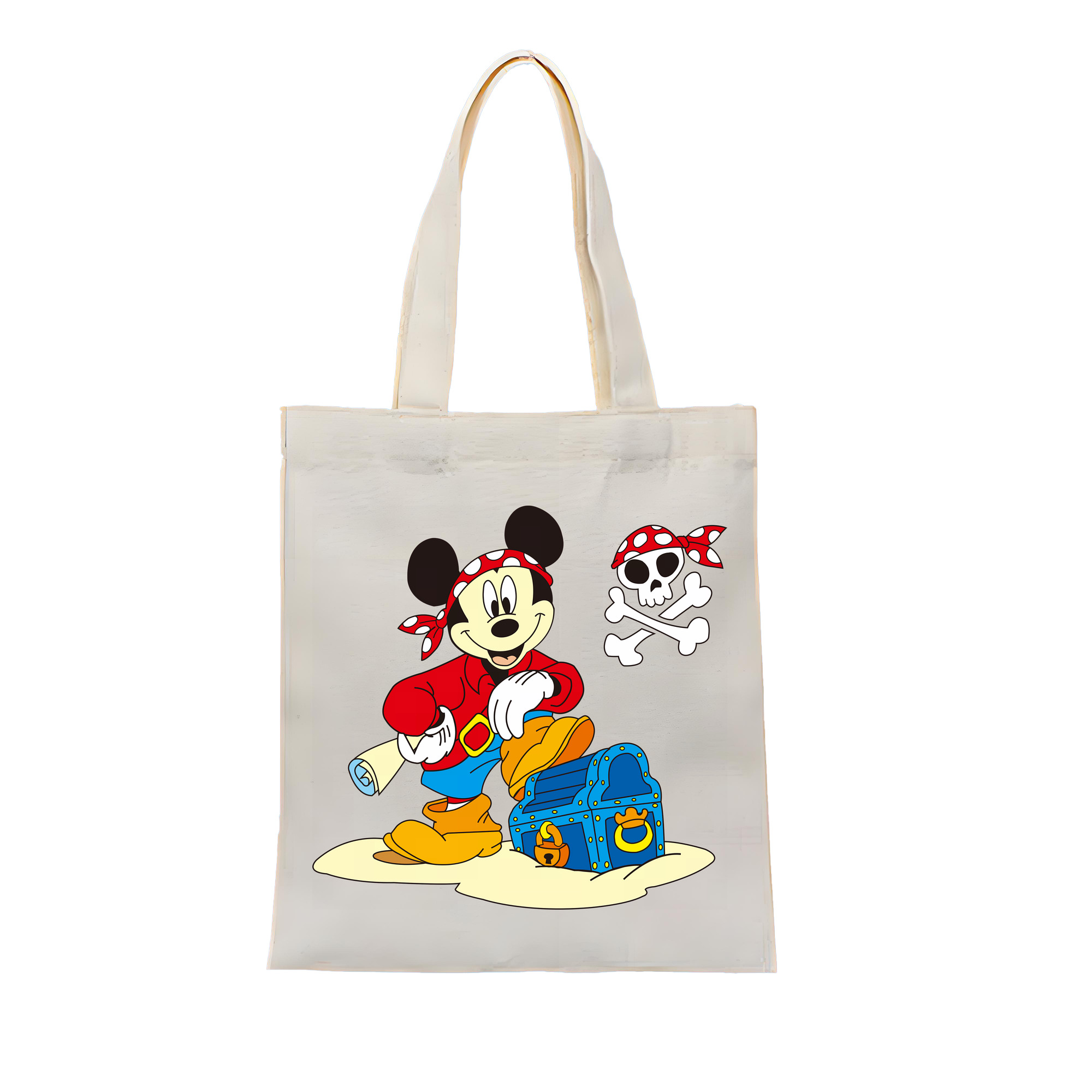 （画像用） ミッキーマウス Mickey Mouse 縦型キャンバス生地手提げバッグ　トートバッグ