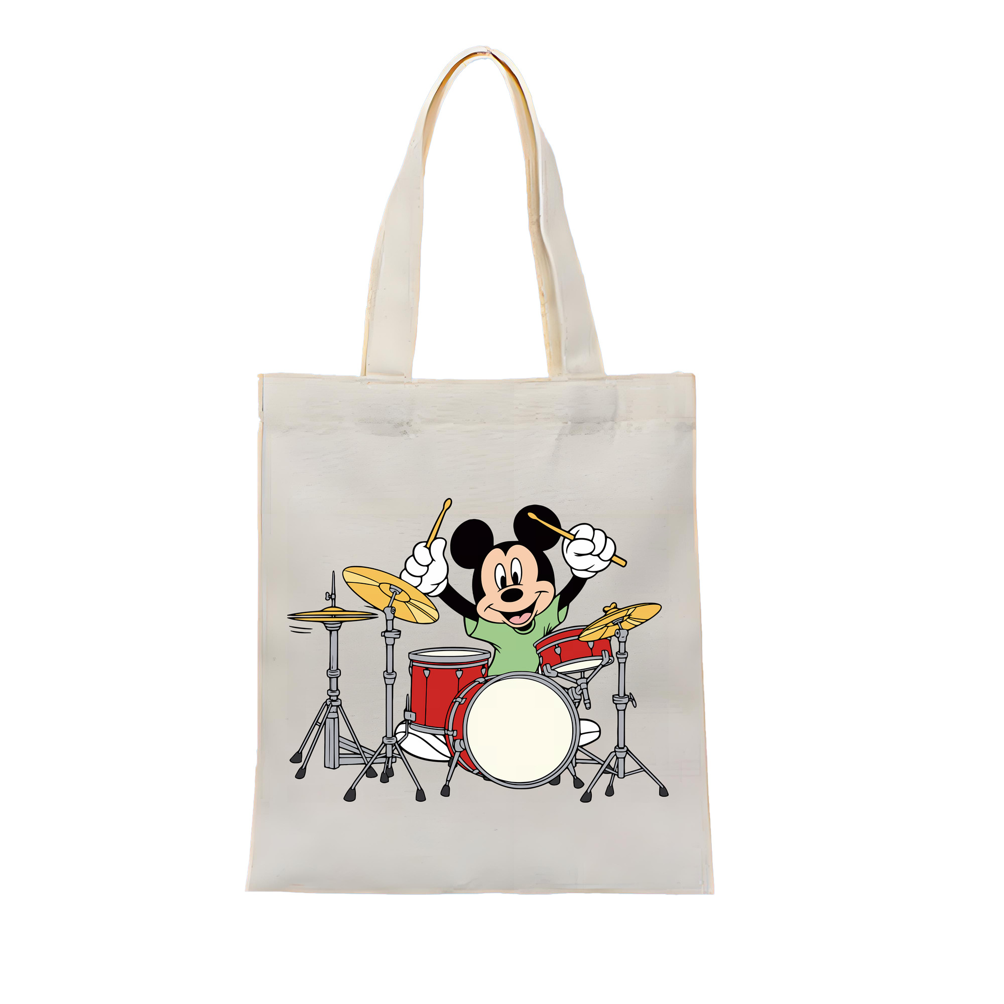 （画像用） ミッキーマウス Mickey Mouse 縦型キャンバス生地手提げバッグ　トートバッグ