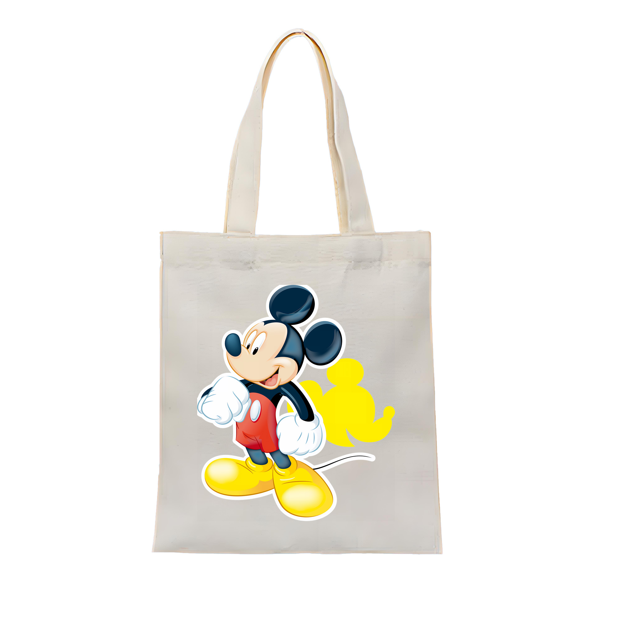 （画像用） ミッキーマウス Mickey Mouse 縦型キャンバス生地手提げバッグ　トートバッグ