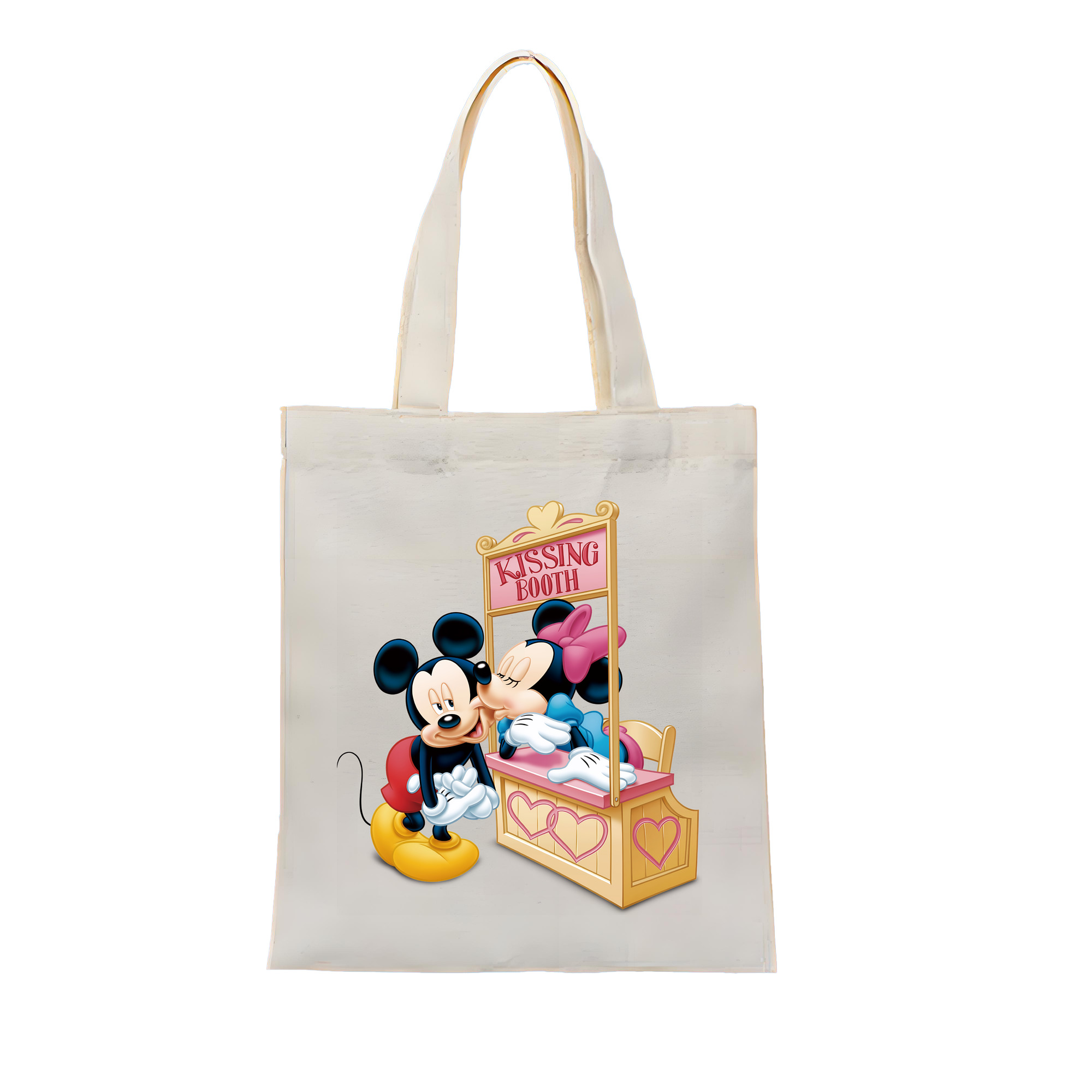 （画像用） ミッキーマウス Mickey Mouse 縦型キャンバス生地手提げバッグ　トートバッグ