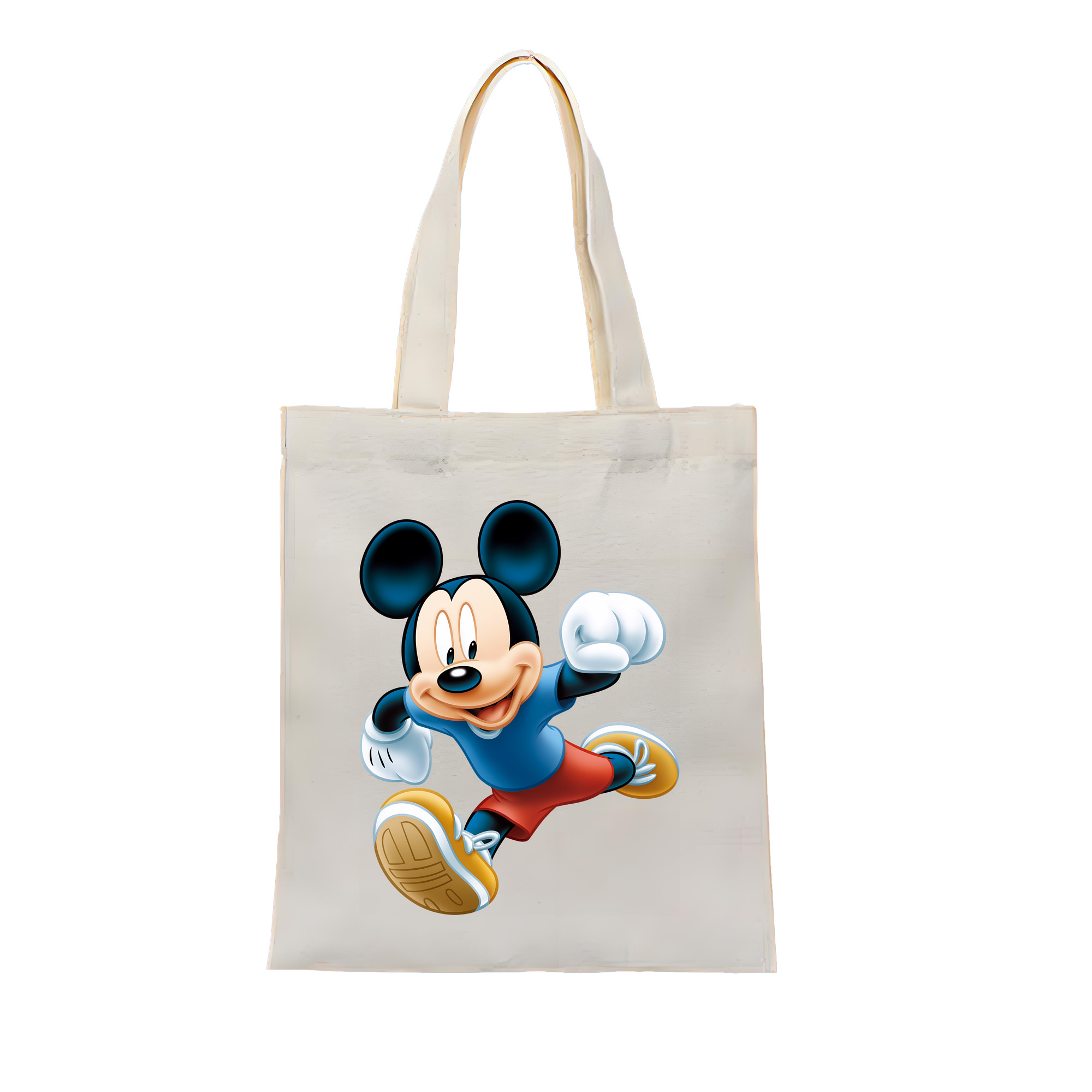 （画像用） ミッキーマウス Mickey Mouse 縦型キャンバス生地手提げバッグ　トートバッグ