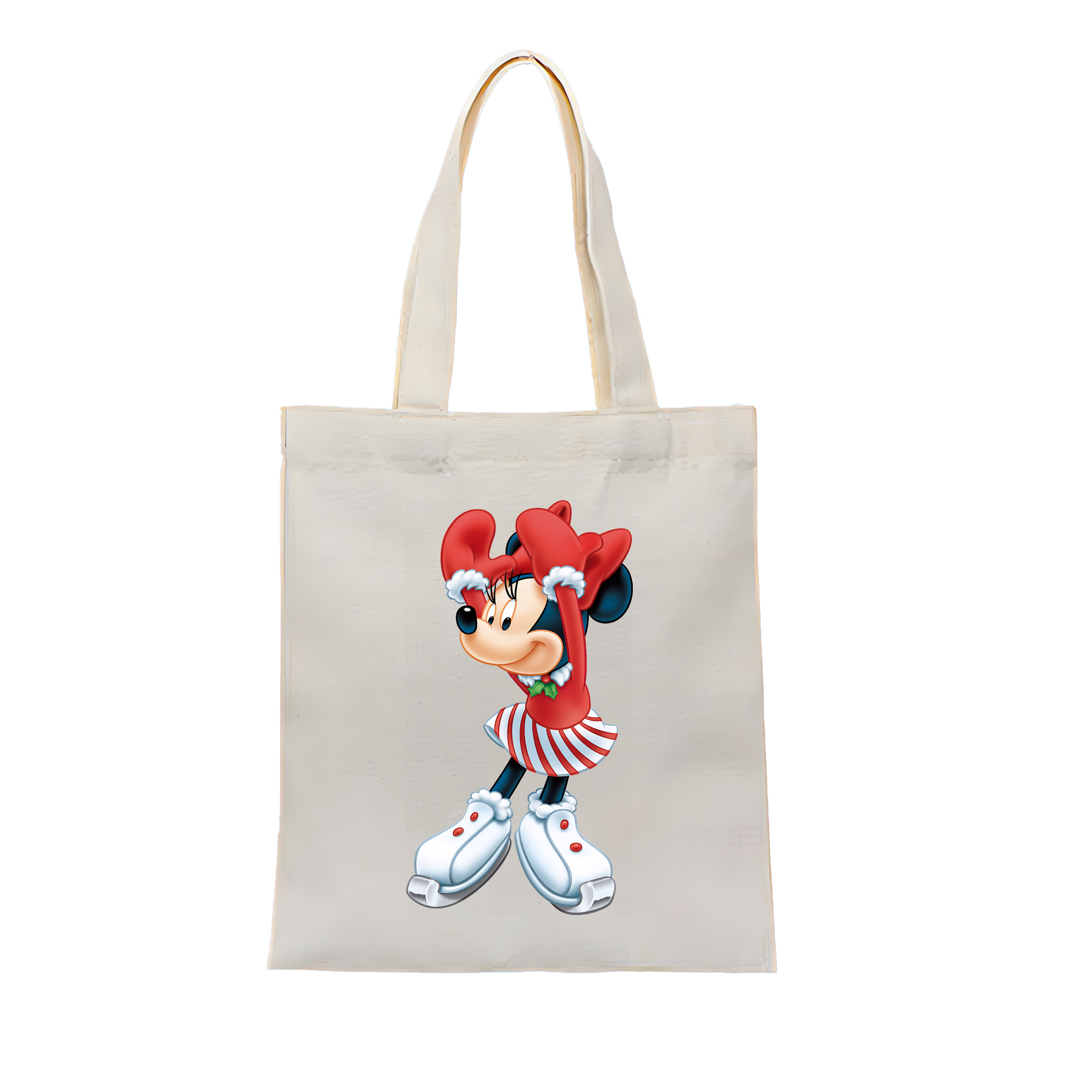 （画像用） ミッキーマウス Mickey Mouse 縦型キャンバス生地手提げバッグ　トートバッグ