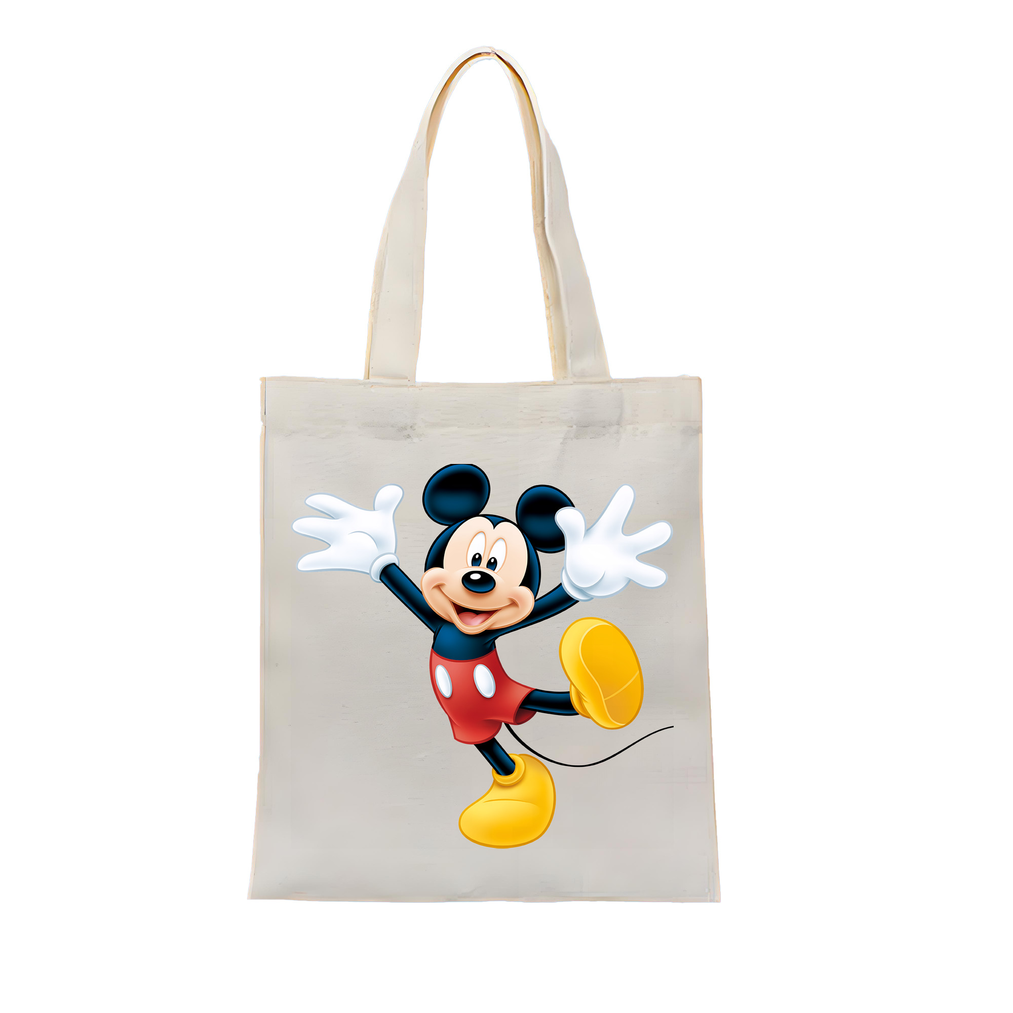 （画像用） ミッキーマウス Mickey Mouse 縦型キャンバス生地手提げバッグ　トートバッグ