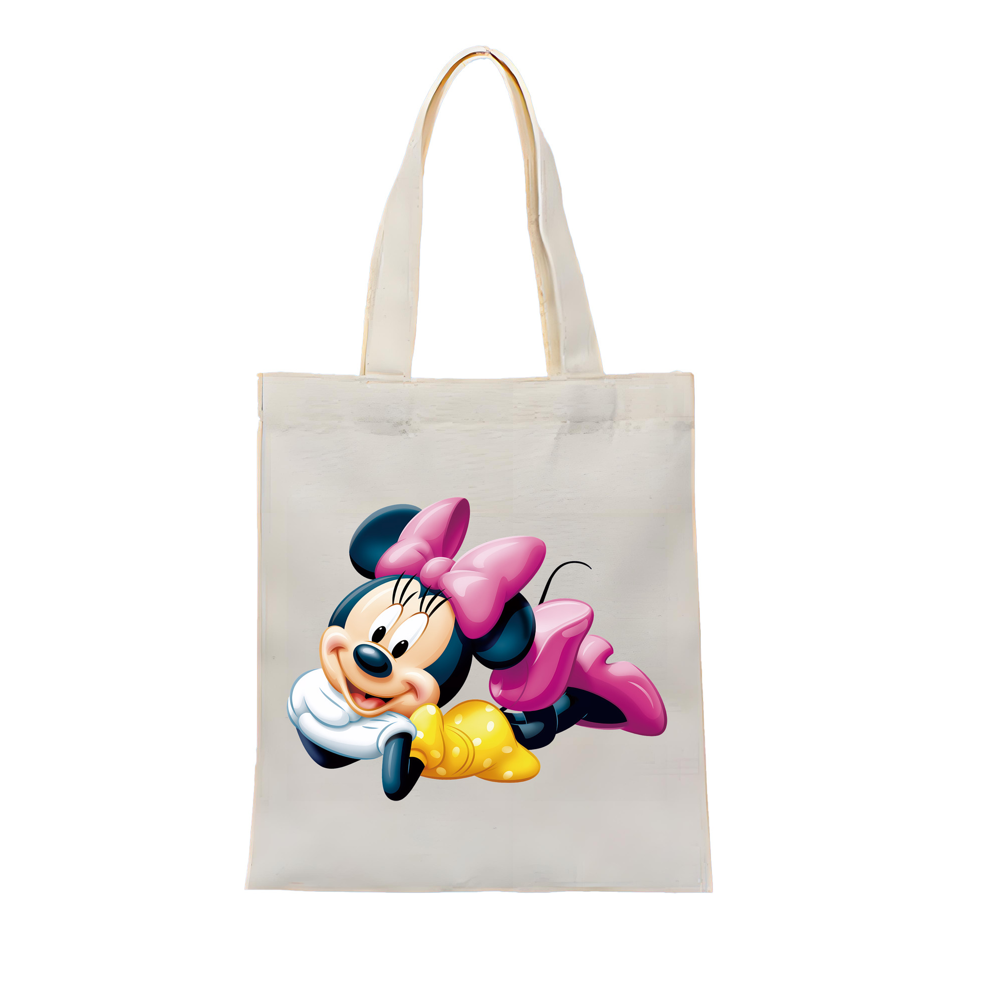 （画像用） ミッキーマウス Mickey Mouse 縦型キャンバス生地手提げバッグ　トートバッグ
