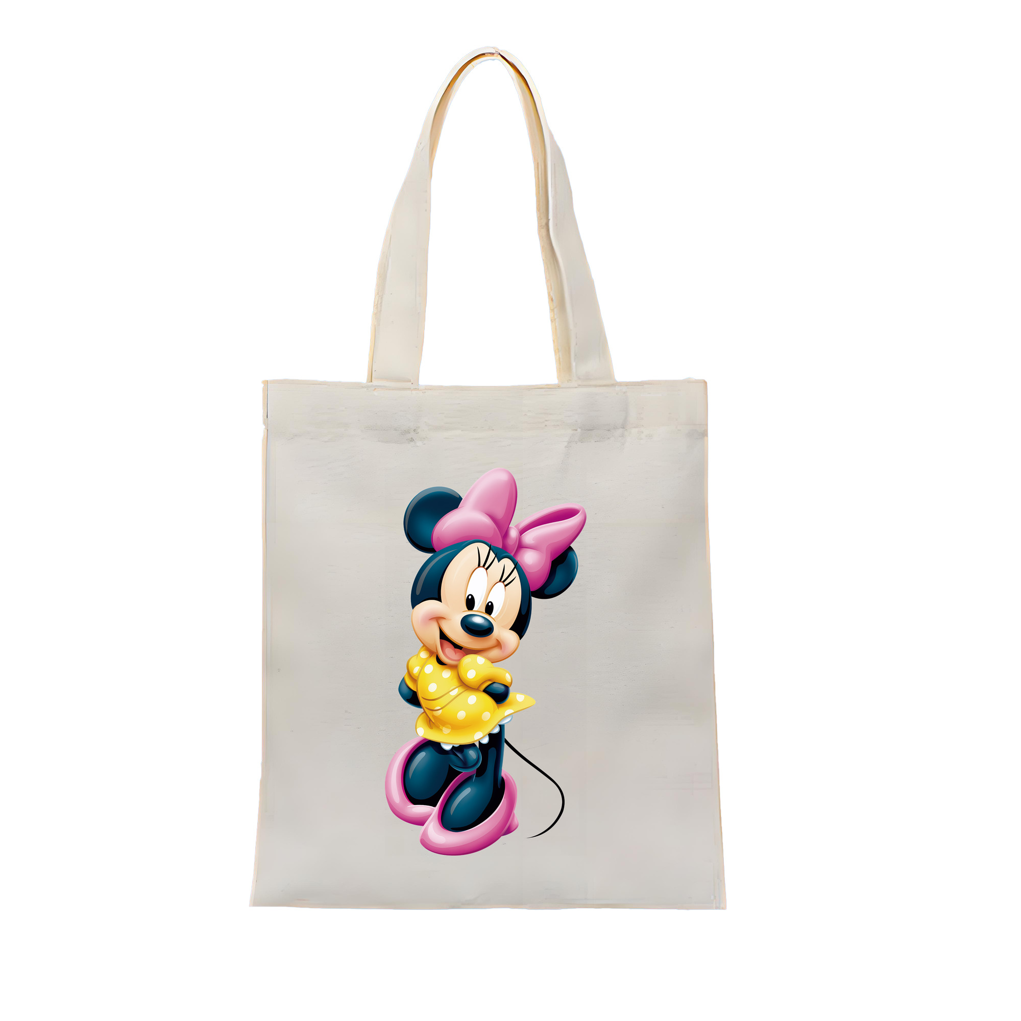 （画像用） ミッキーマウス Mickey Mouse 縦型キャンバス生地手提げバッグ　トートバッグ