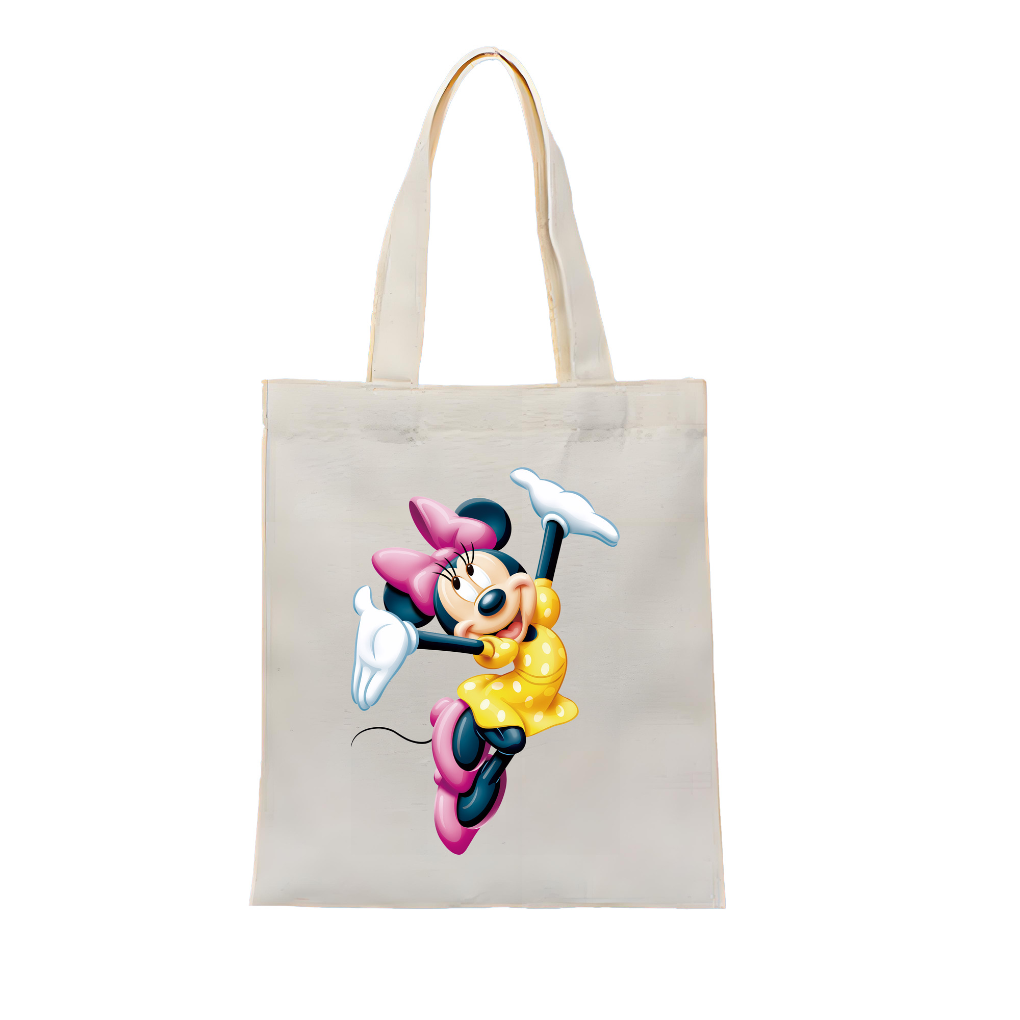 （画像用） ミッキーマウス Mickey Mouse 縦型キャンバス生地手提げバッグ　トートバッグ
