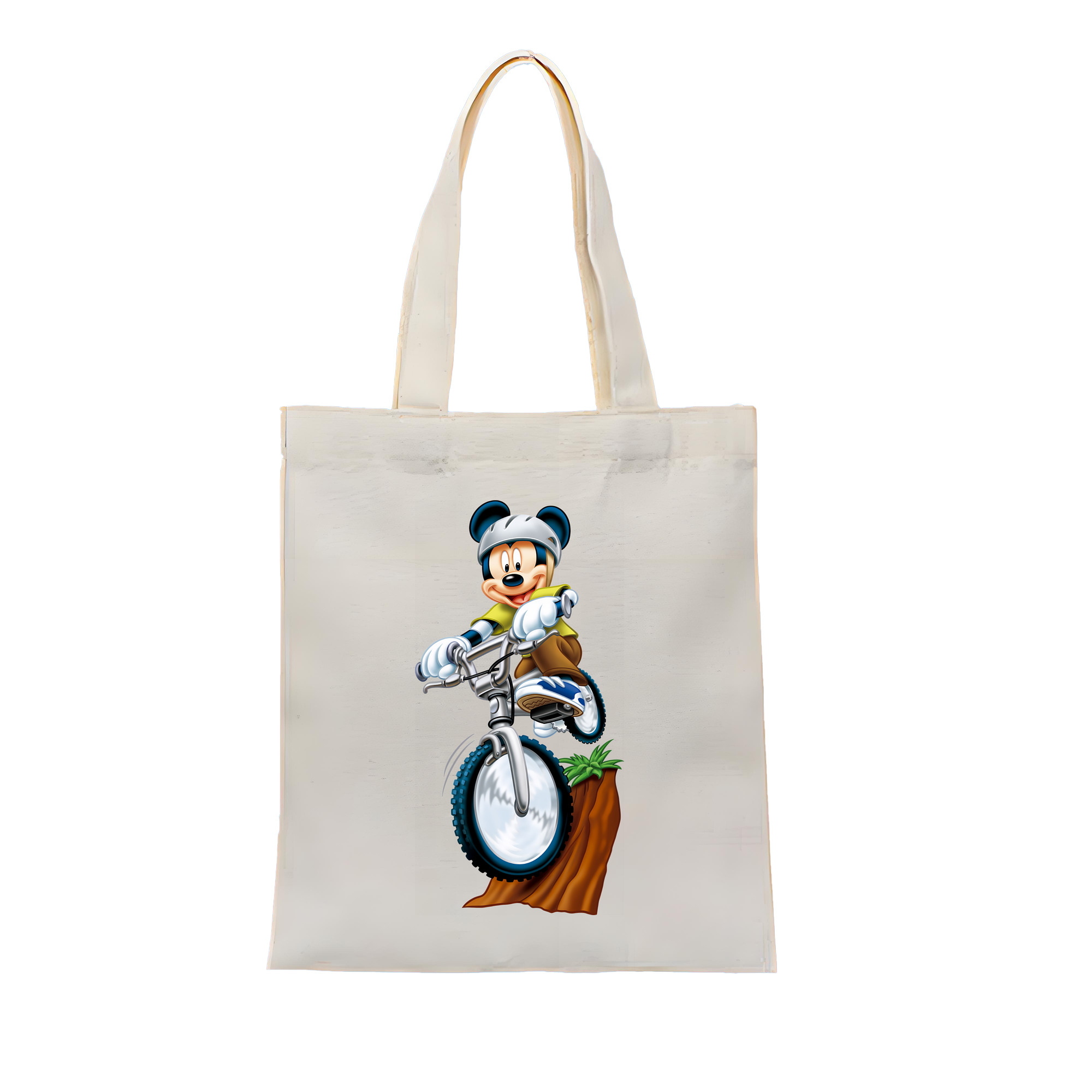 （画像用） ミッキーマウス Mickey Mouse 縦型キャンバス生地手提げバッグ　トートバッグ