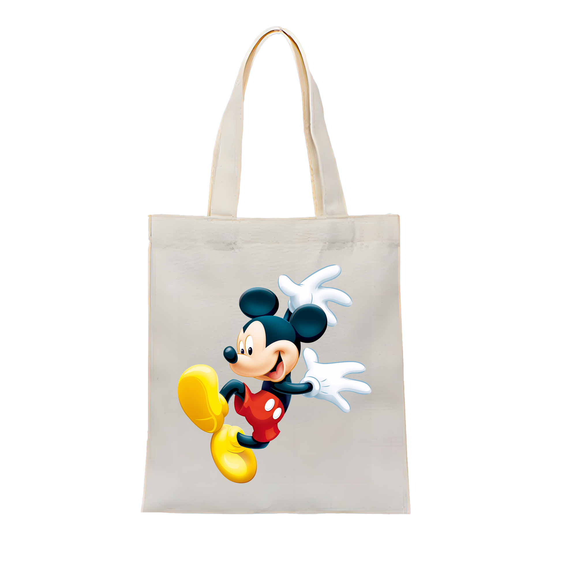 （画像用） ミッキーマウス Mickey Mouse 縦型キャンバス生地手提げバッグ　トートバッグ