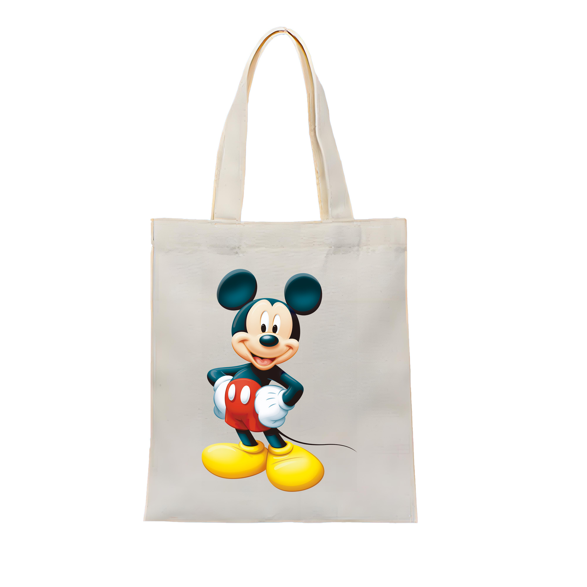 （画像用） ミッキーマウス Mickey Mouse 縦型キャンバス生地手提げバッグ　トートバッグ