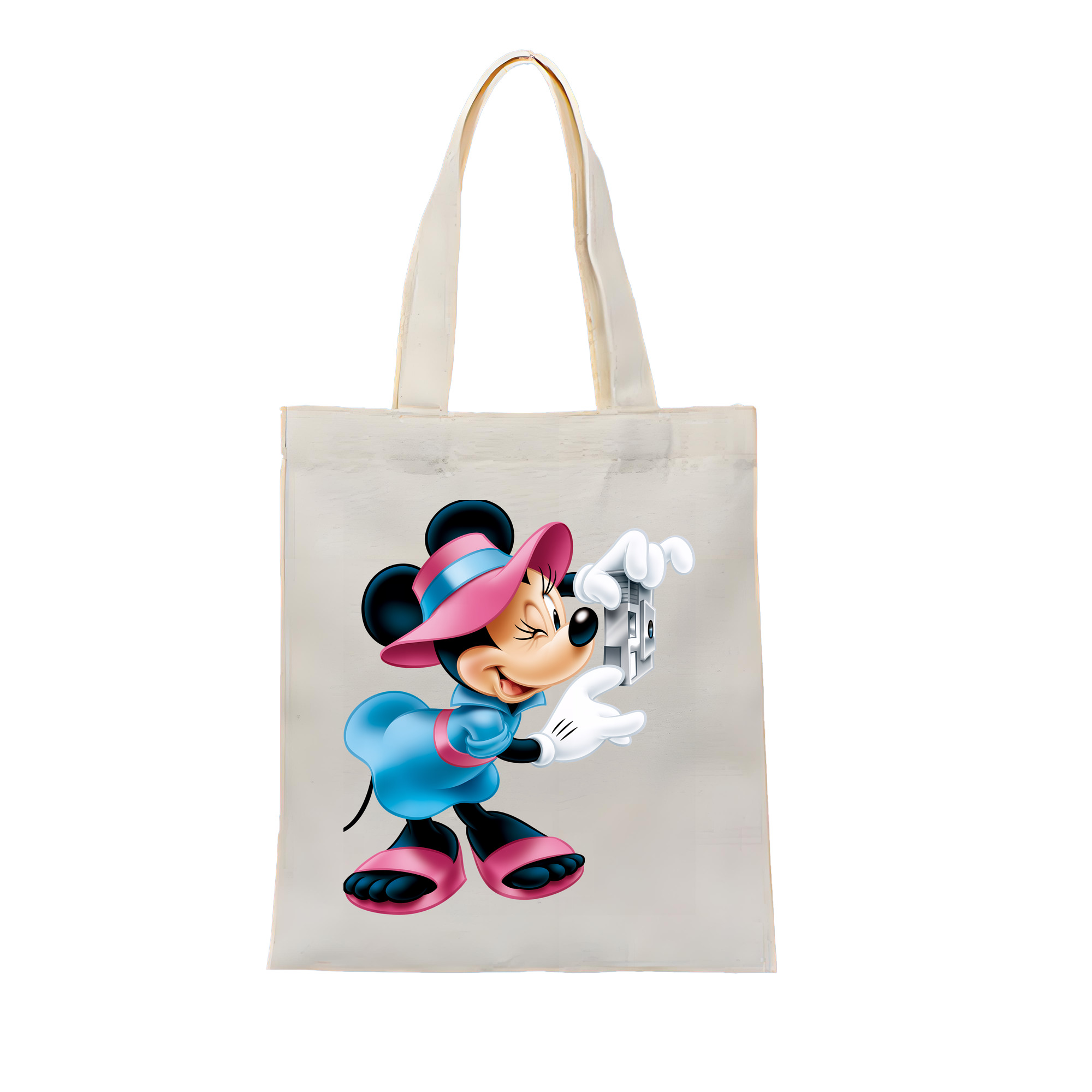 （画像用） ミッキーマウス Mickey Mouse 縦型キャンバス生地手提げバッグ　トートバッグ