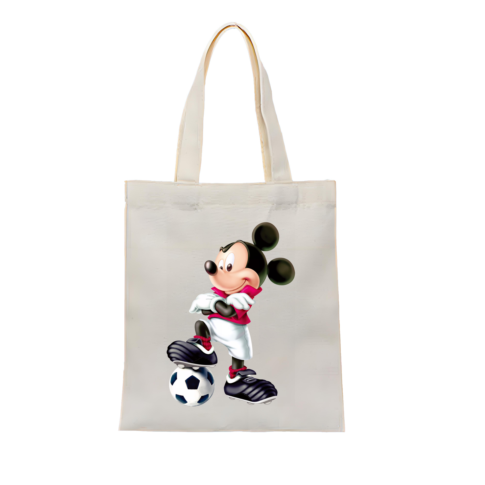 （画像用） ミッキーマウス Mickey Mouse 縦型キャンバス生地手提げバッグ　トートバッグ