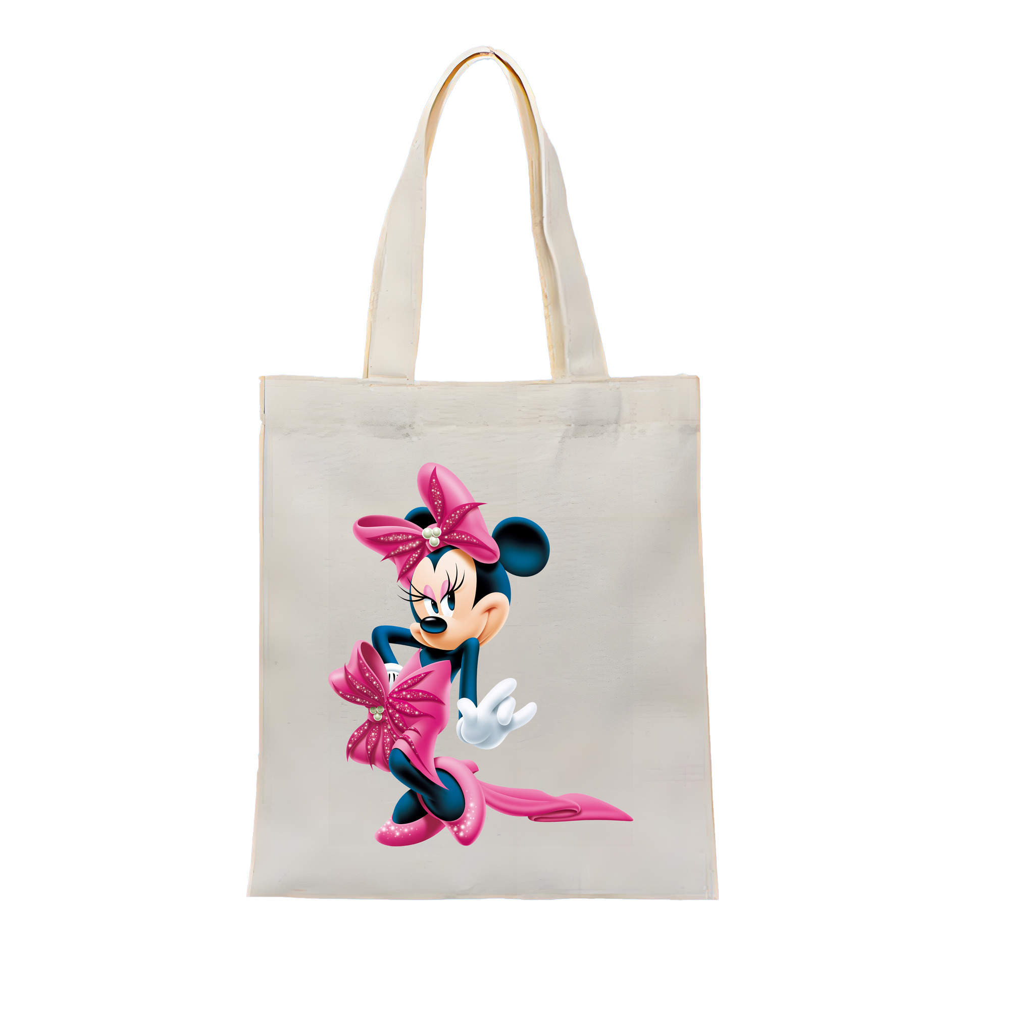 （画像用） ミッキーマウス Mickey Mouse 縦型キャンバス生地手提げバッグ　トートバッグ