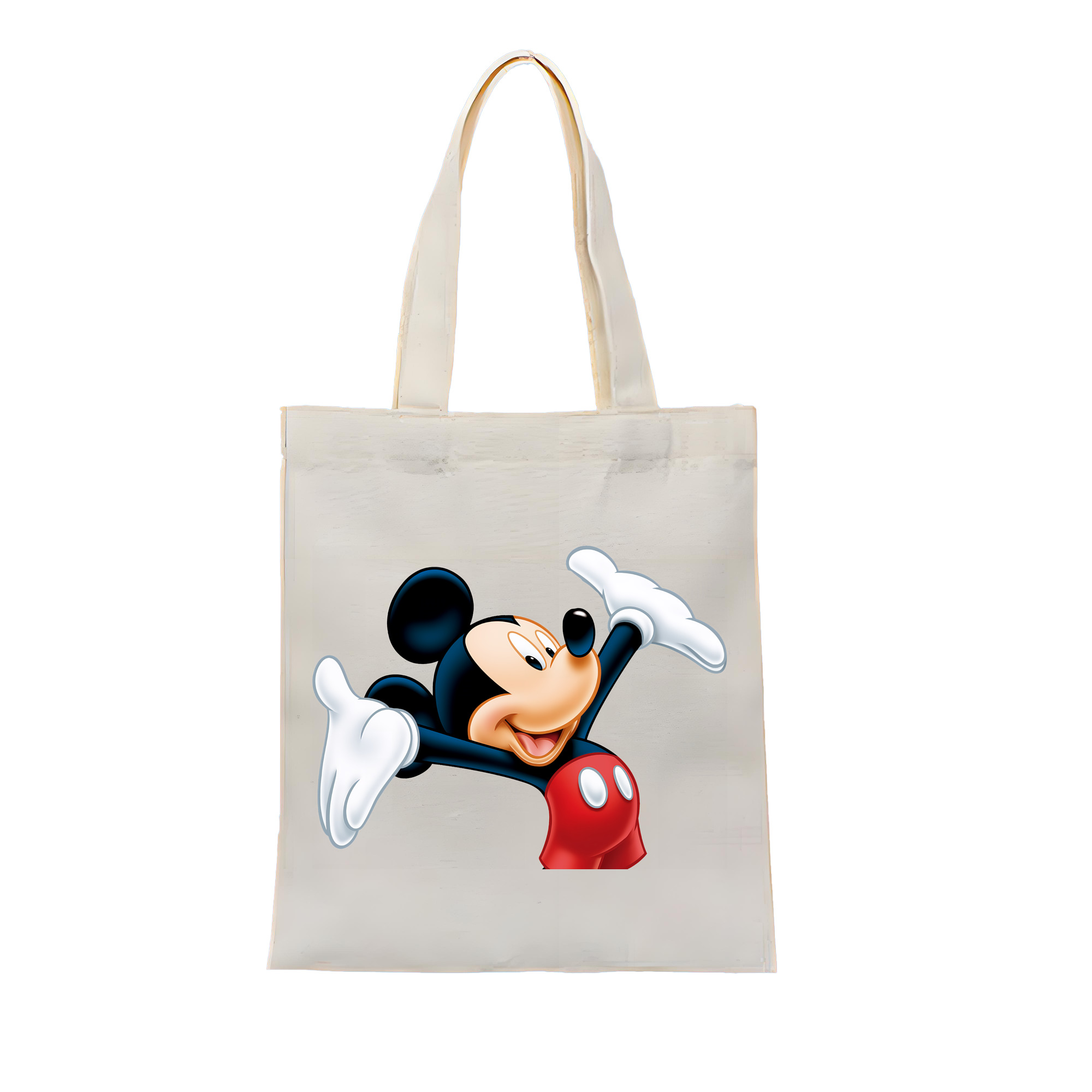 （画像用） ミッキーマウス Mickey Mouse 縦型キャンバス生地手提げバッグ　トートバッグ
