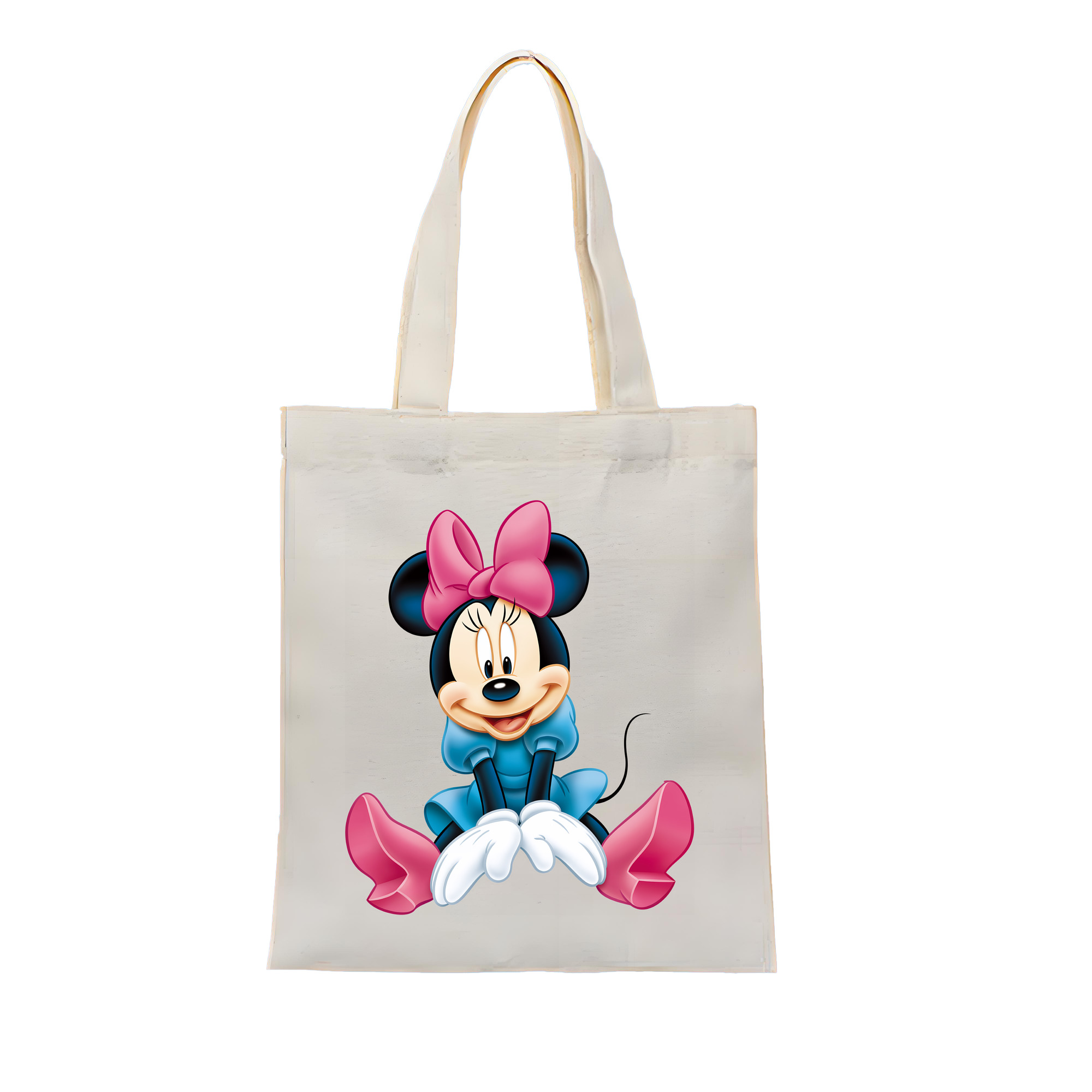 （画像用） ミッキーマウス Mickey Mouse 縦型キャンバス生地手提げバッグ　トートバッグ