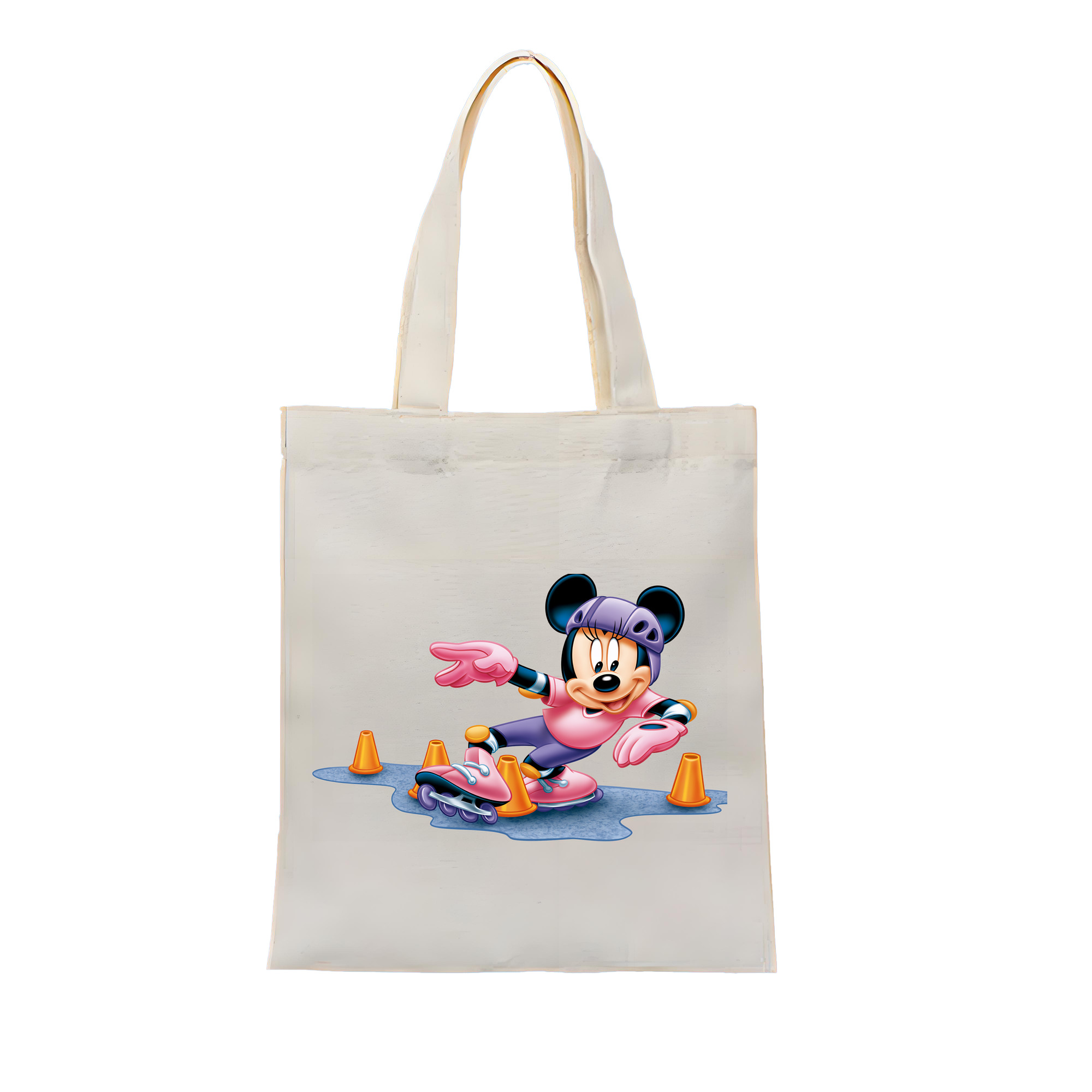 （画像用） ミッキーマウス Mickey Mouse 縦型キャンバス生地手提げバッグ　トートバッグ